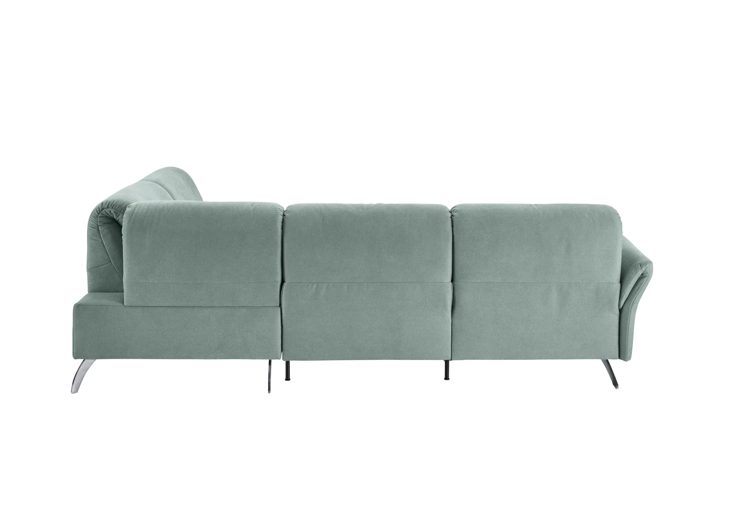  Ecksofa - 3-Sitzer mit Ecke rechts, Rückenlehne verstellbar, Stoff, Mint