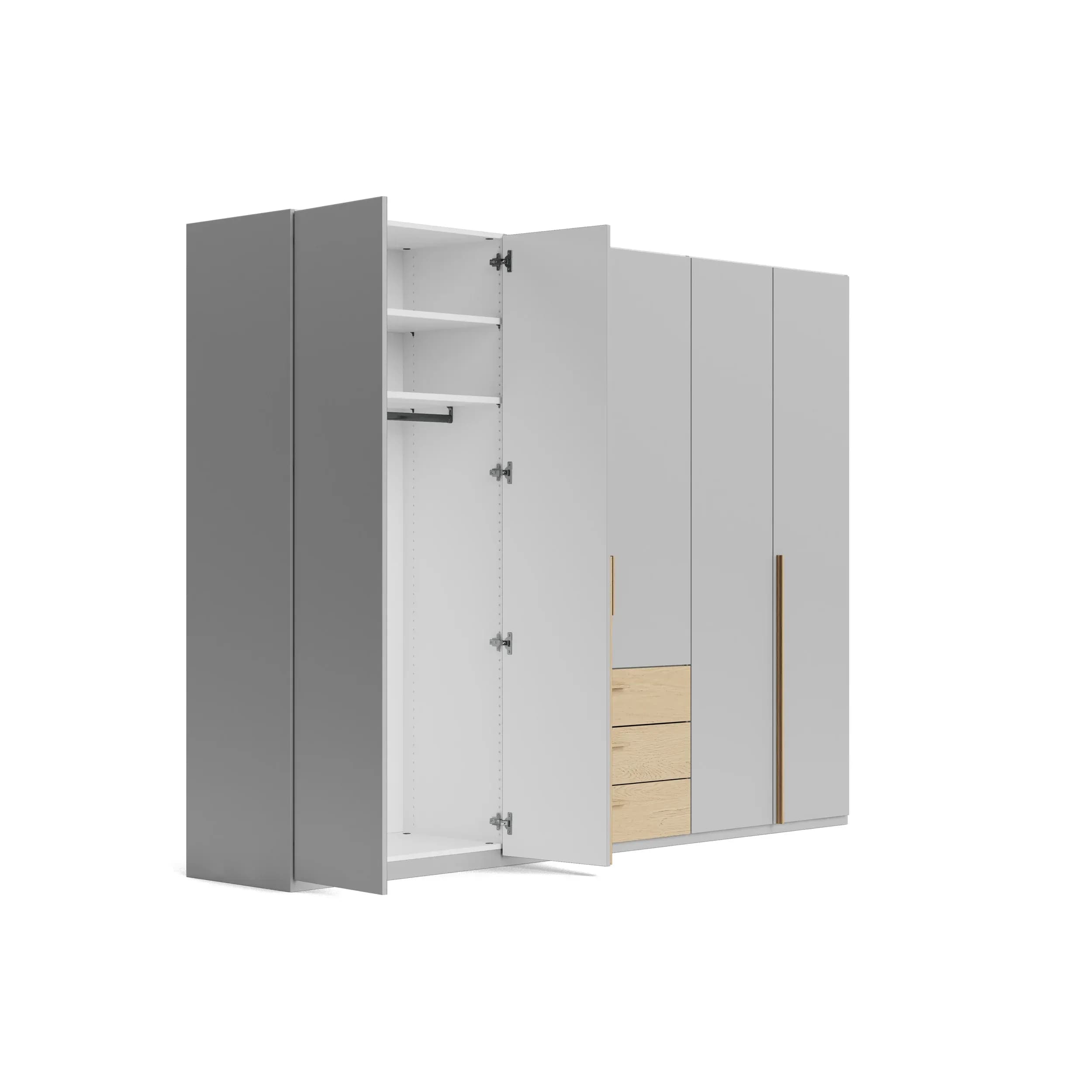Drehtürenschrank Caluma - B. ca. 300cm, Lack, Taupe