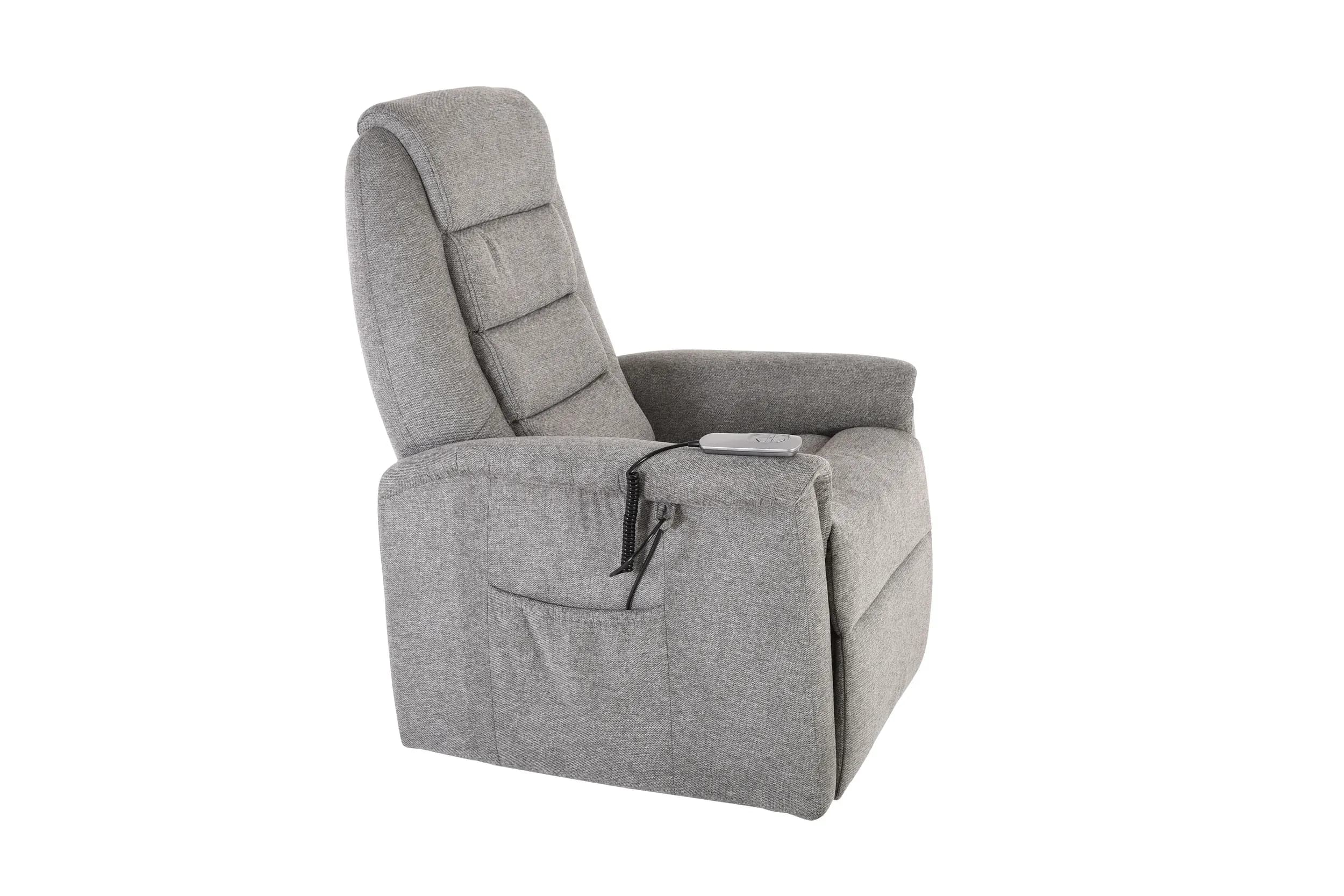 TV-Sessel MYRON - Aufstehhilfe, Relaxfunktion, Stoff, Grau