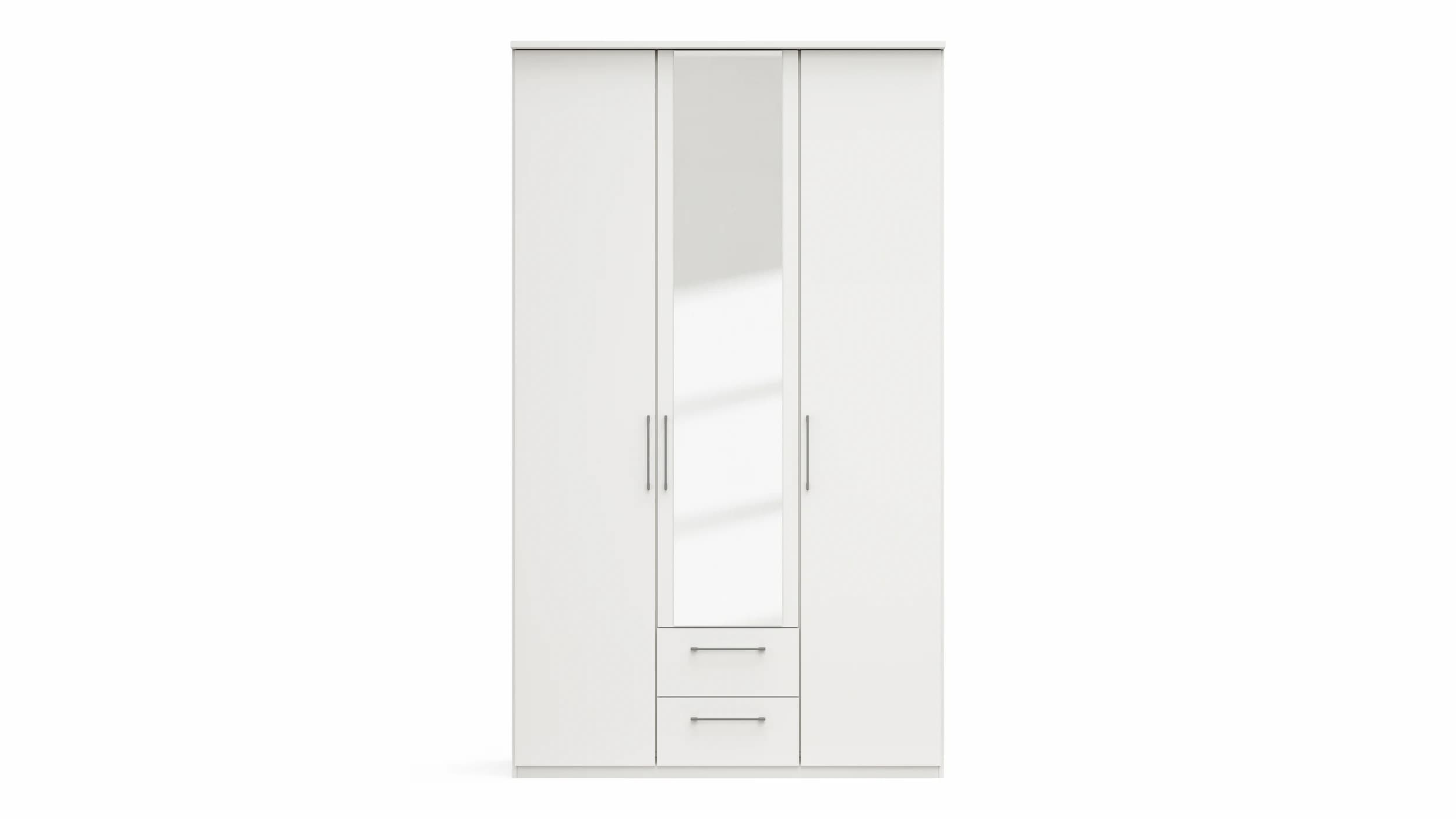 Drehtürenschrank Viana - B. ca. 136 cm, Lack, Weiß