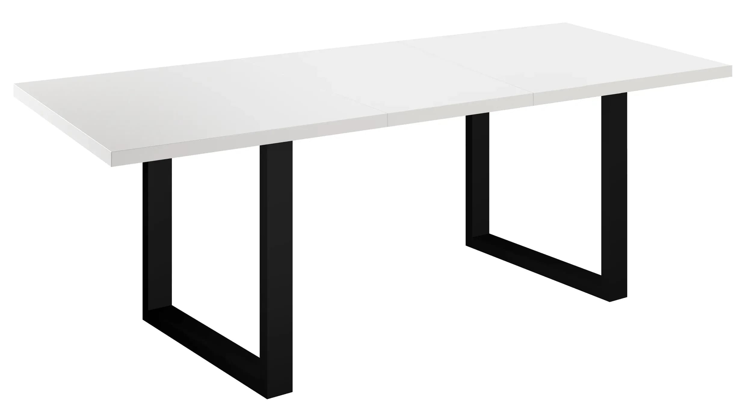 Esstisch - ausziehbar, LB ca. 140x90 cm, Weiß, Schwarz