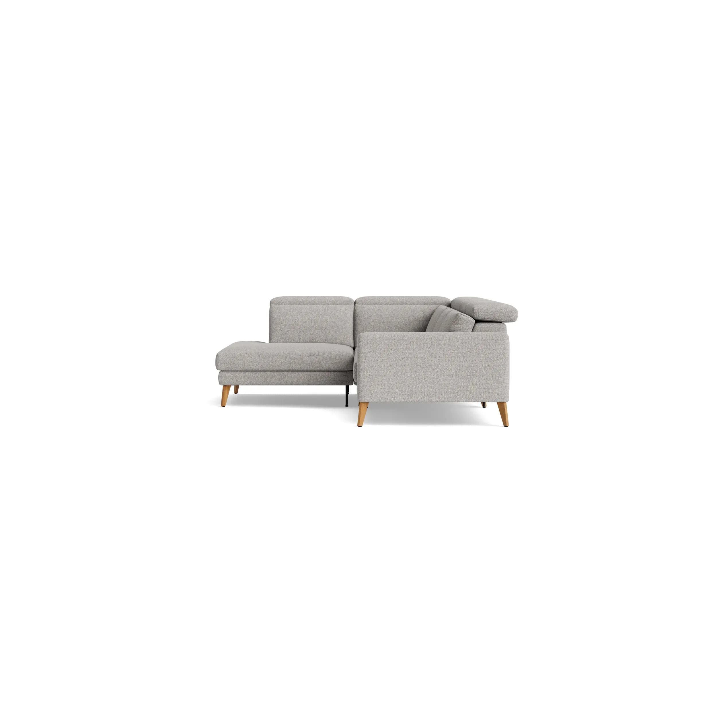Ecksofa Braska - Loungecke links mit 2,5-Sitzer rechts, inkl. Sitzauszug (motorisch) und Kopfstütze, Stoff, Kaschmir