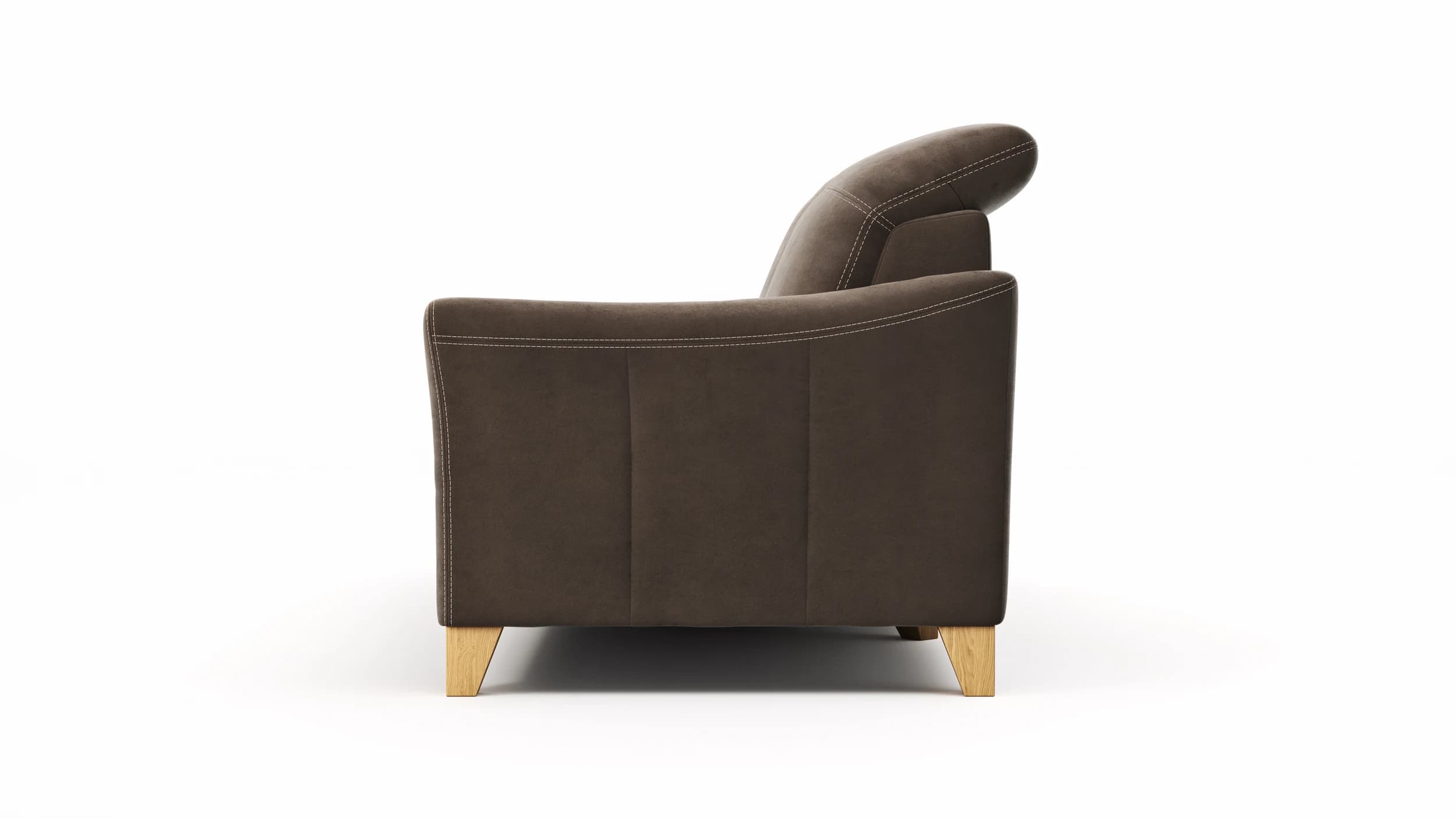 Sofa Canterbury - Recamiere rechts, Stoff, Dunkelbraun