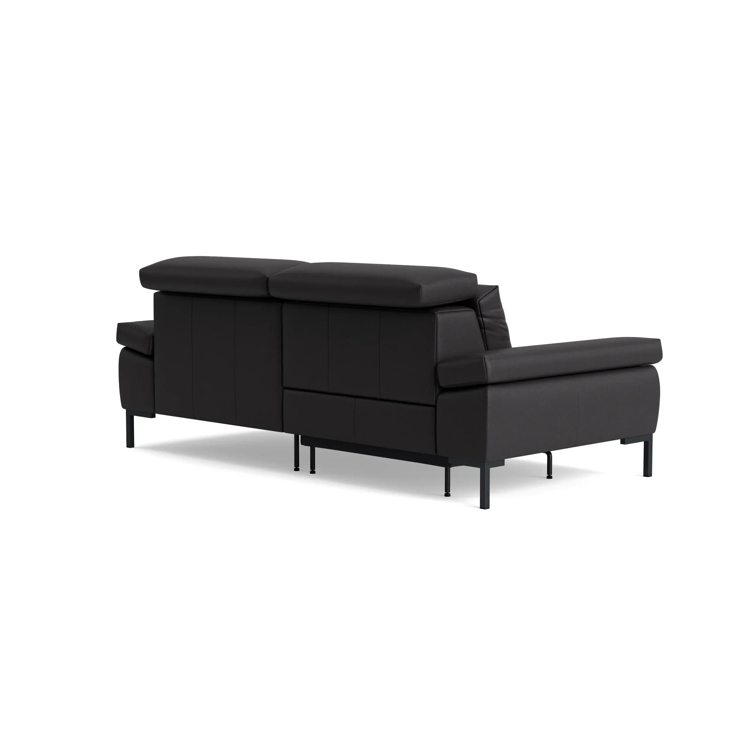 Sofa Braska - 3-Sitzer, inkl. Relaxfunktion (motorisch), Kopfstütze/Armlehne verstellbar, Leder, Anthrazit