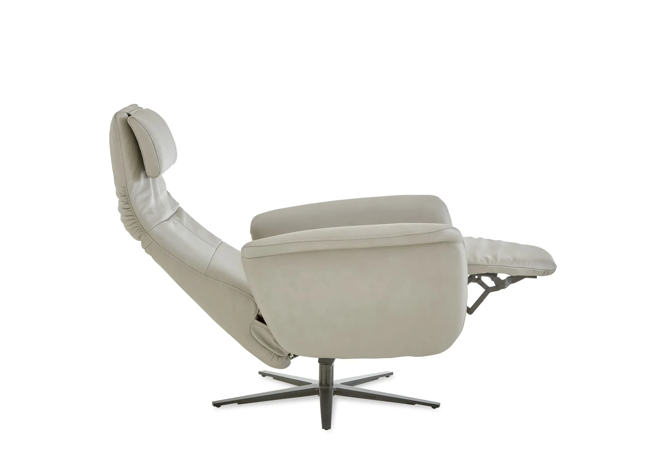 TV-Sessel - Relaxfunktion, Leder, Alufarben