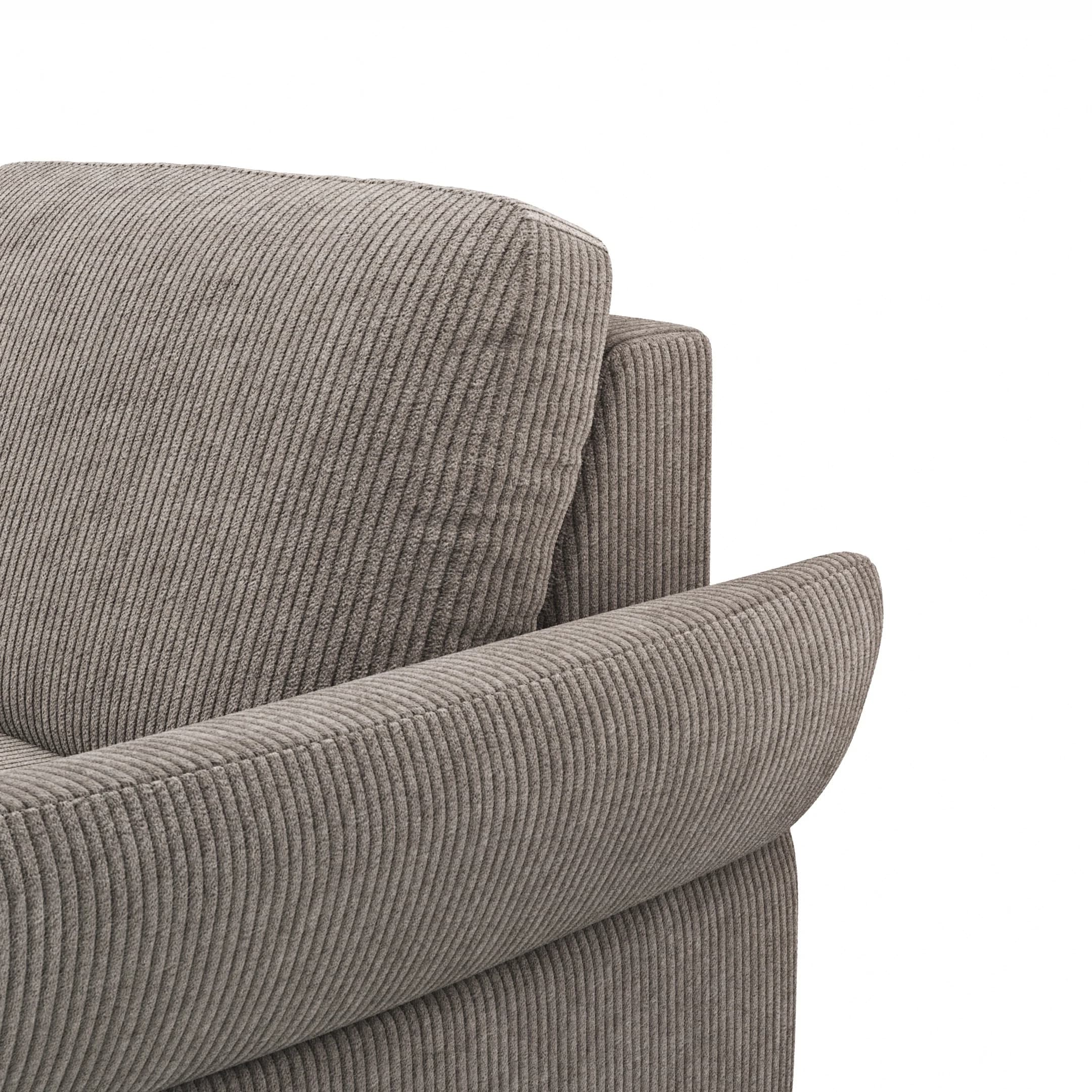 Ecksofa Rockport A - Ecke links mit 2,5-Sitzer rechts, inkl. Armlehne verstellbar, Stoff, Braun