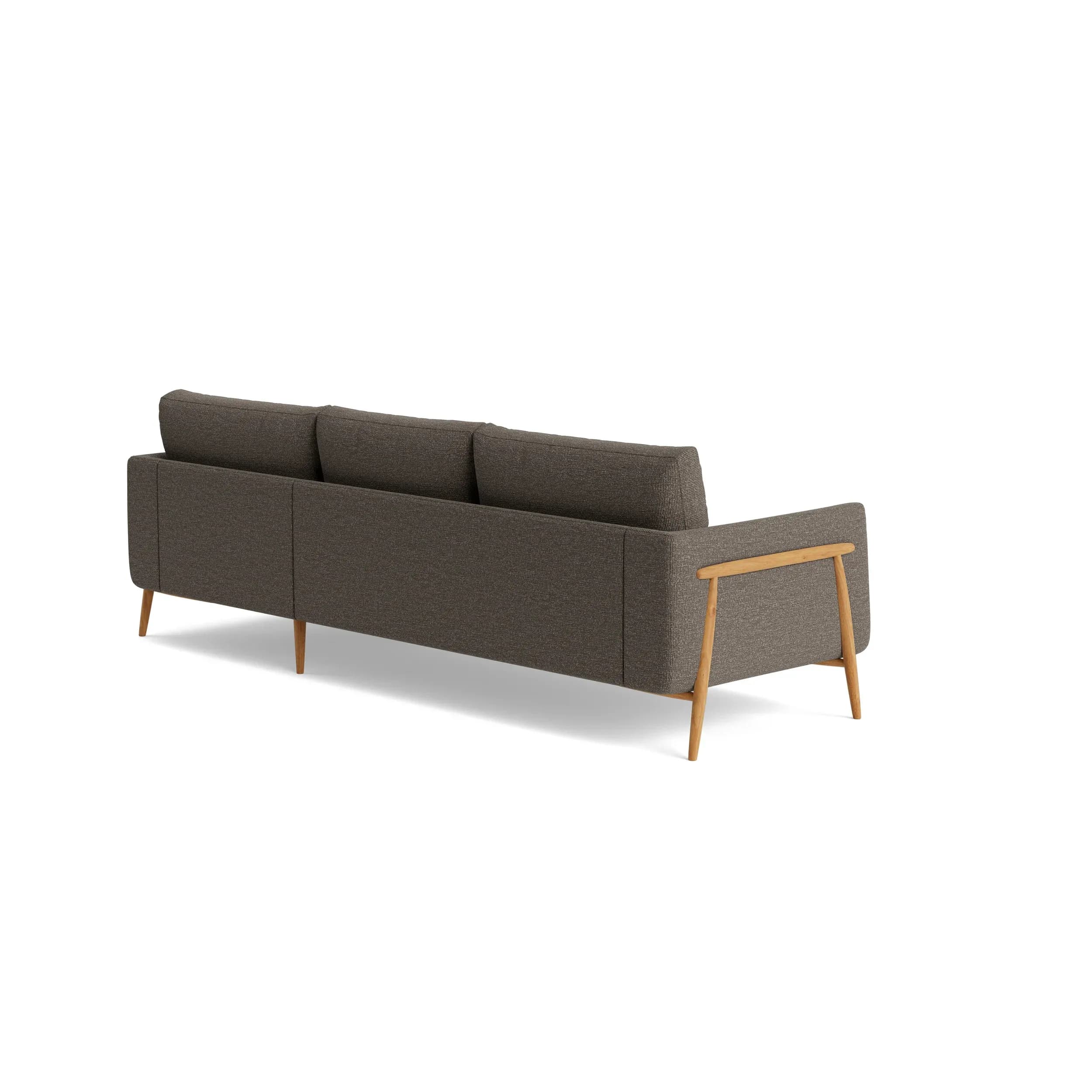 Ecksofa Sutton - 2-Sitzer mit Longchair rechts, Stoff, Sepia