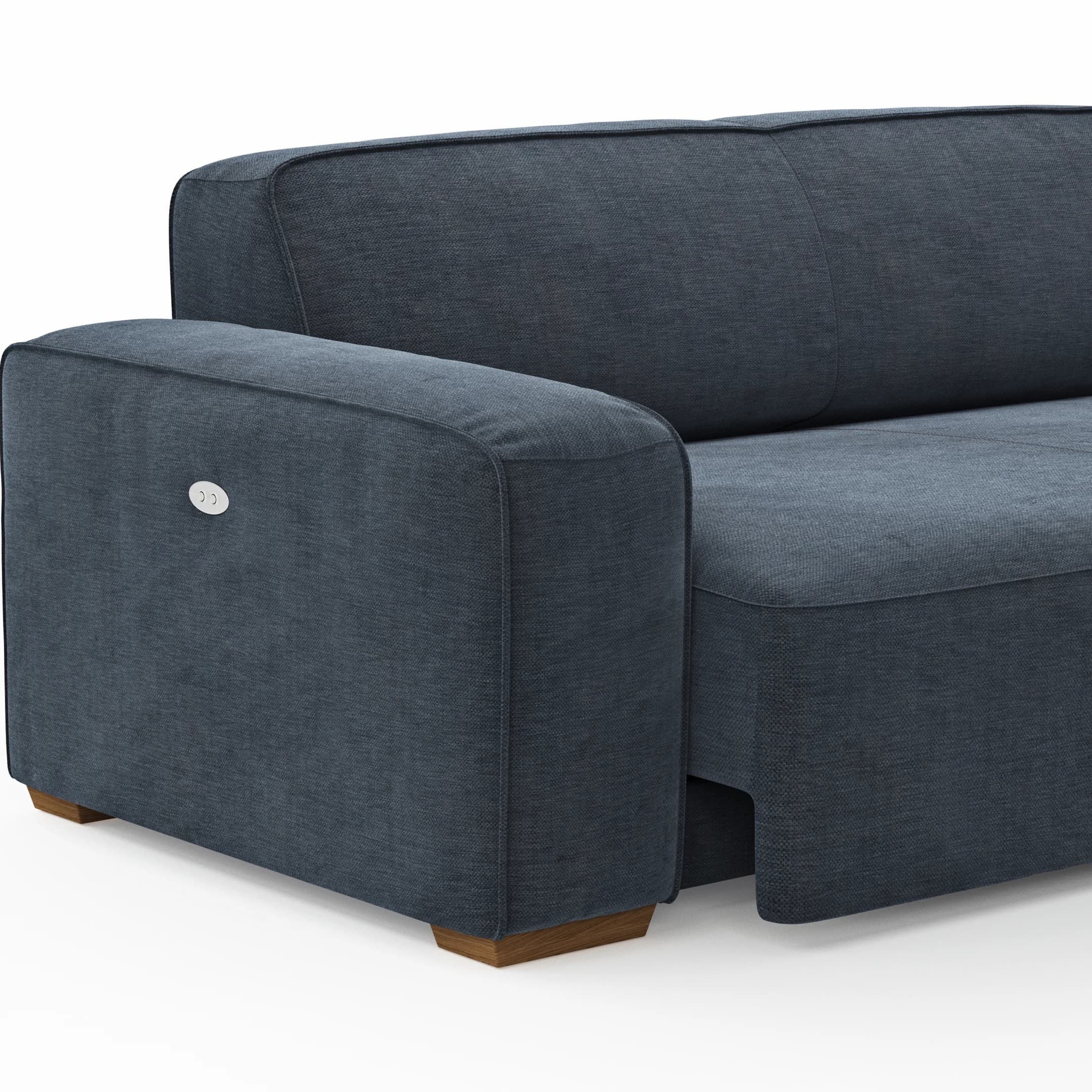 Sofa Denver - 2,5-Sitzer, inkl. Sitzvorzug (motorisch), Stoff, Blau