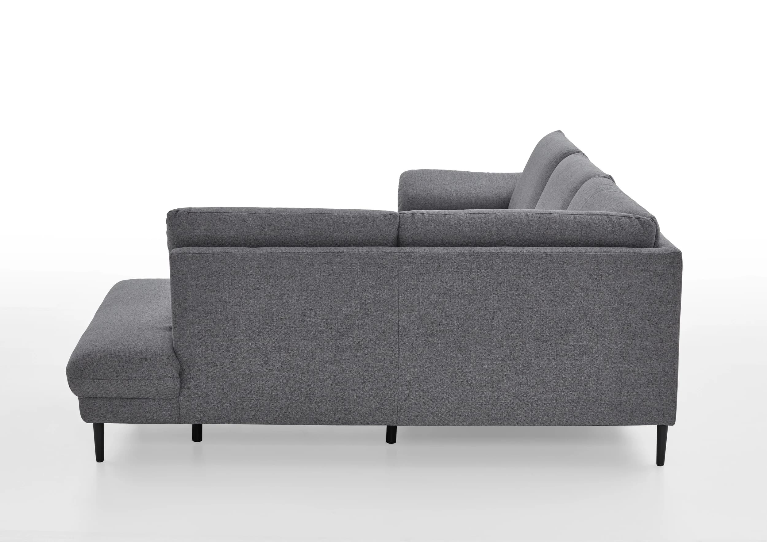 Ecksofa - 3-Sitzer mit Ecke rechts, Stoff, Grau