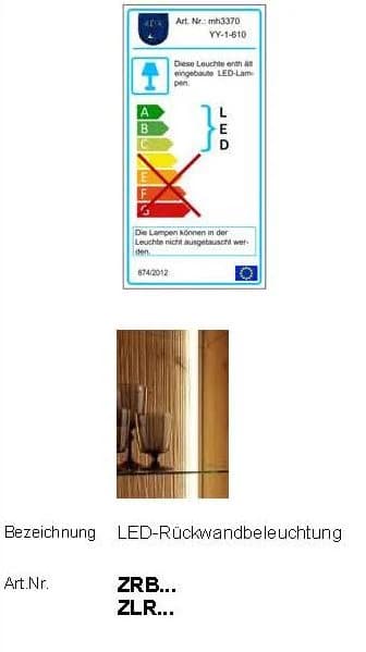 Wohnwand EM Turin - mit Beleuchtung, Tonweiß