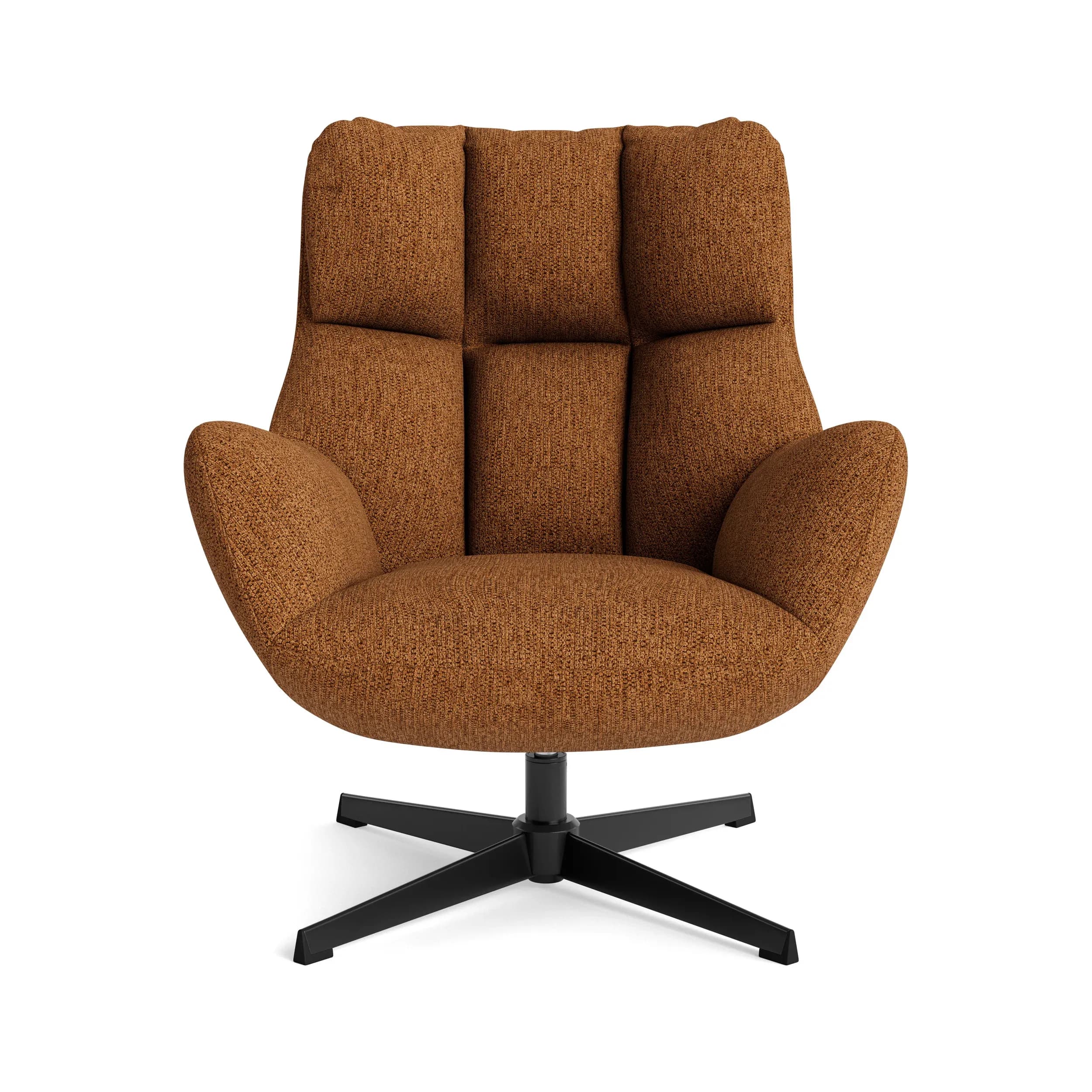Sessel Erya - drehbar, Stoff, Cognac