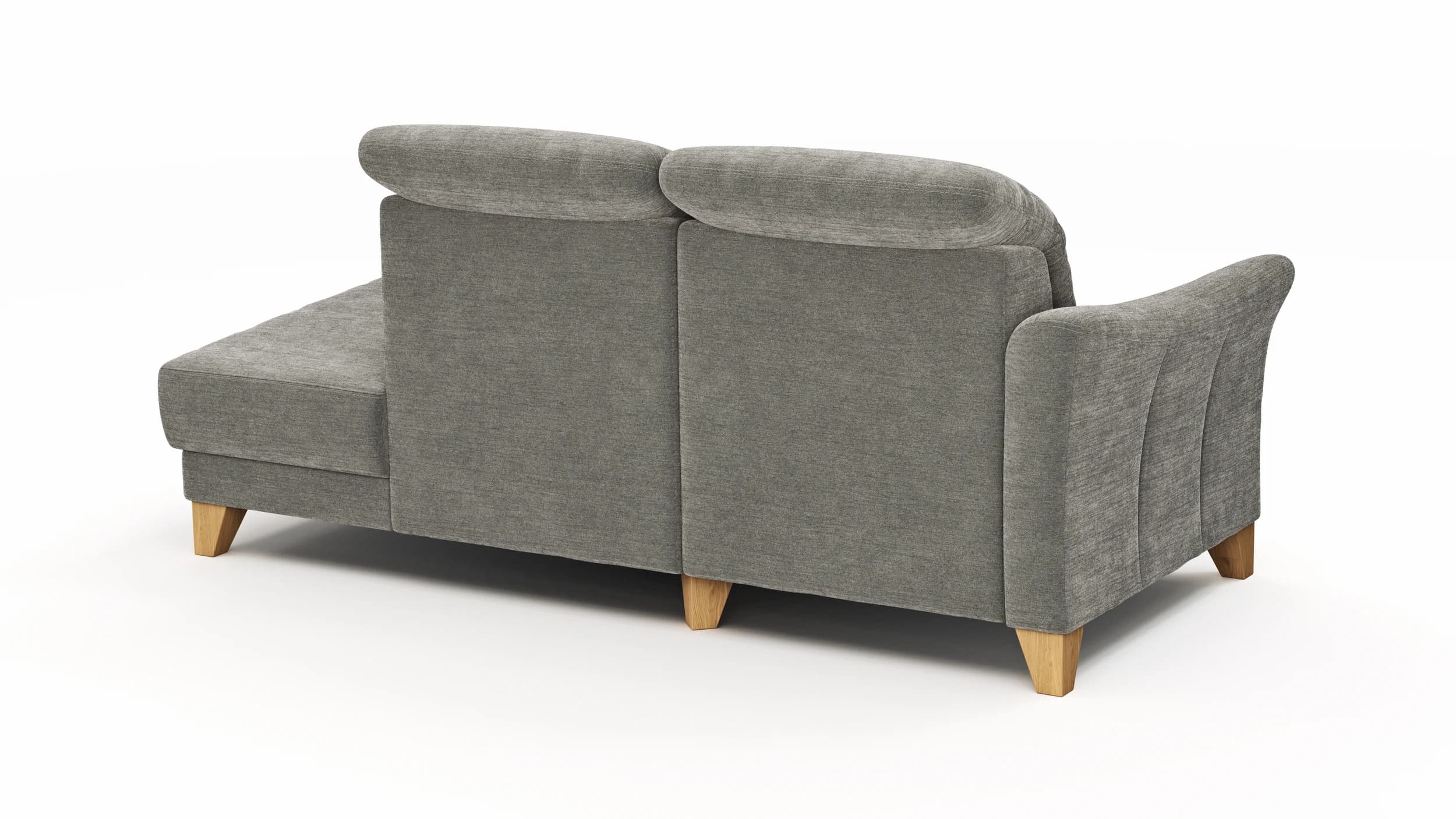 Sofa Canterbury - Recamiere links, Stoff, Silbergrau