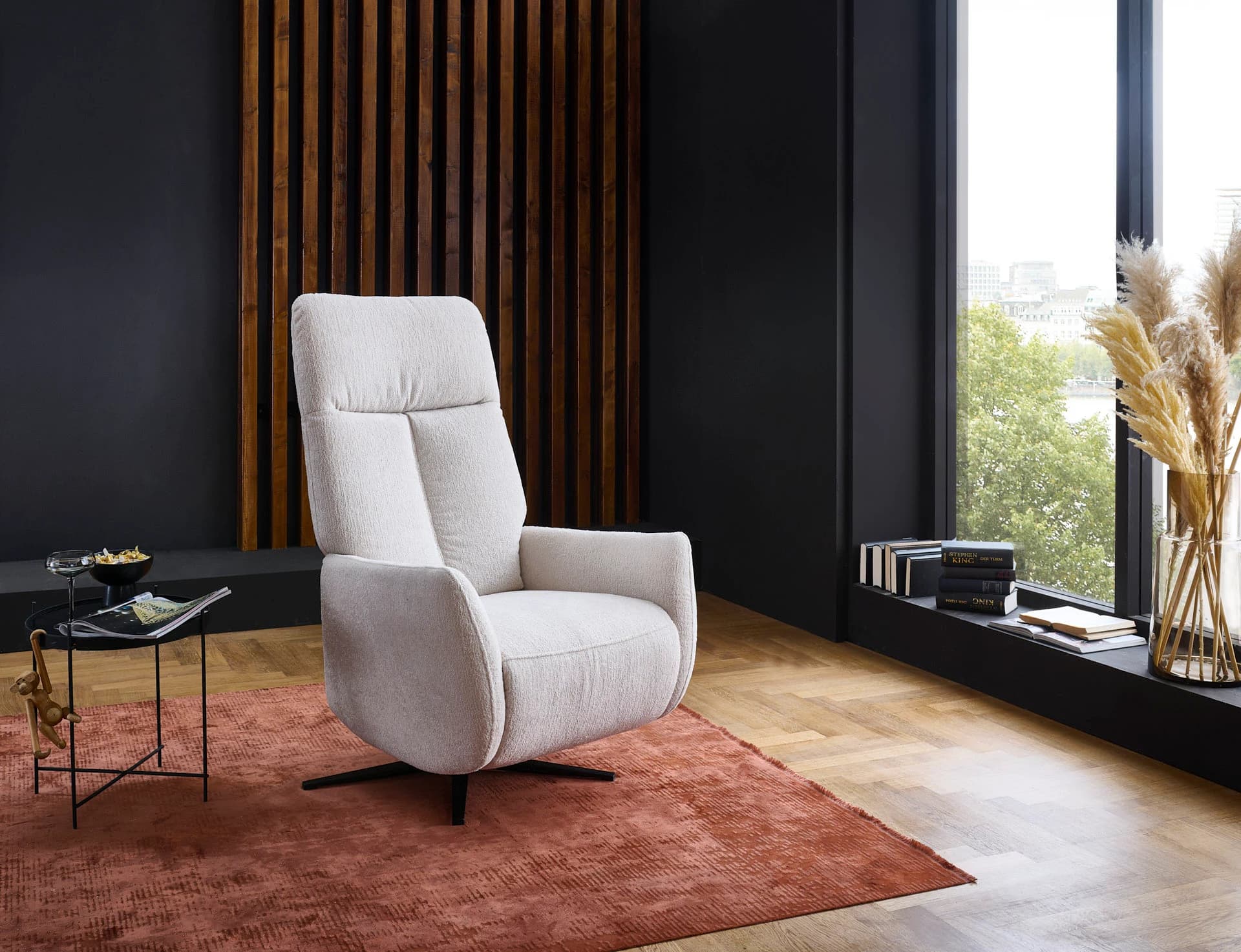 Sessel - Relaxfunktion, Stoff, Beige