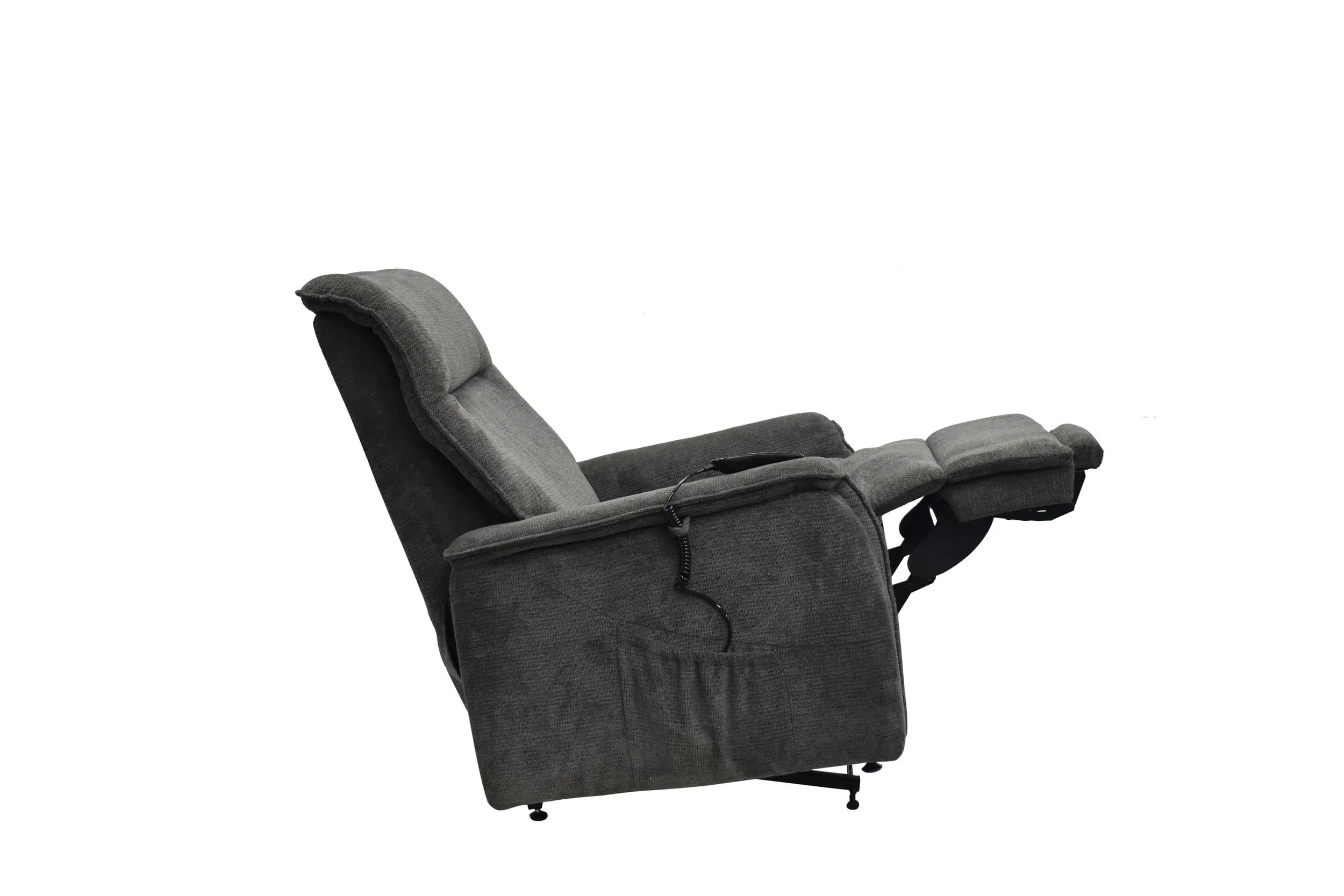 TV-Sessel MIKLAS - Aufstehhilfe, Relaxfunktion, Stoff, Grau
