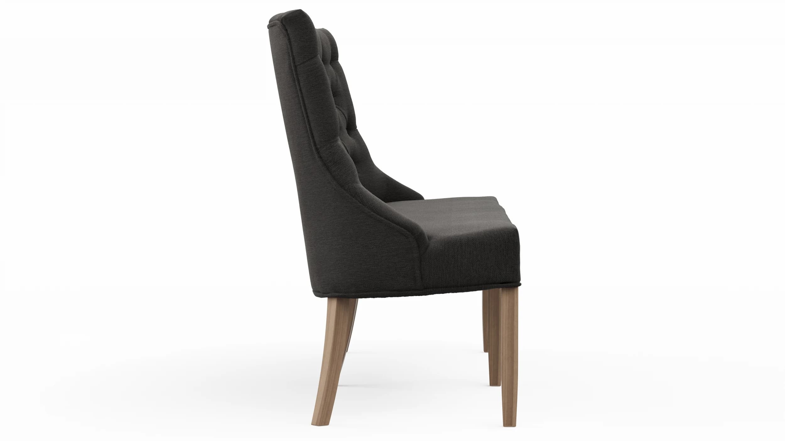 Polsterbank Litchfield - B. ca. 200cm, Stoff, Schwarzgrau