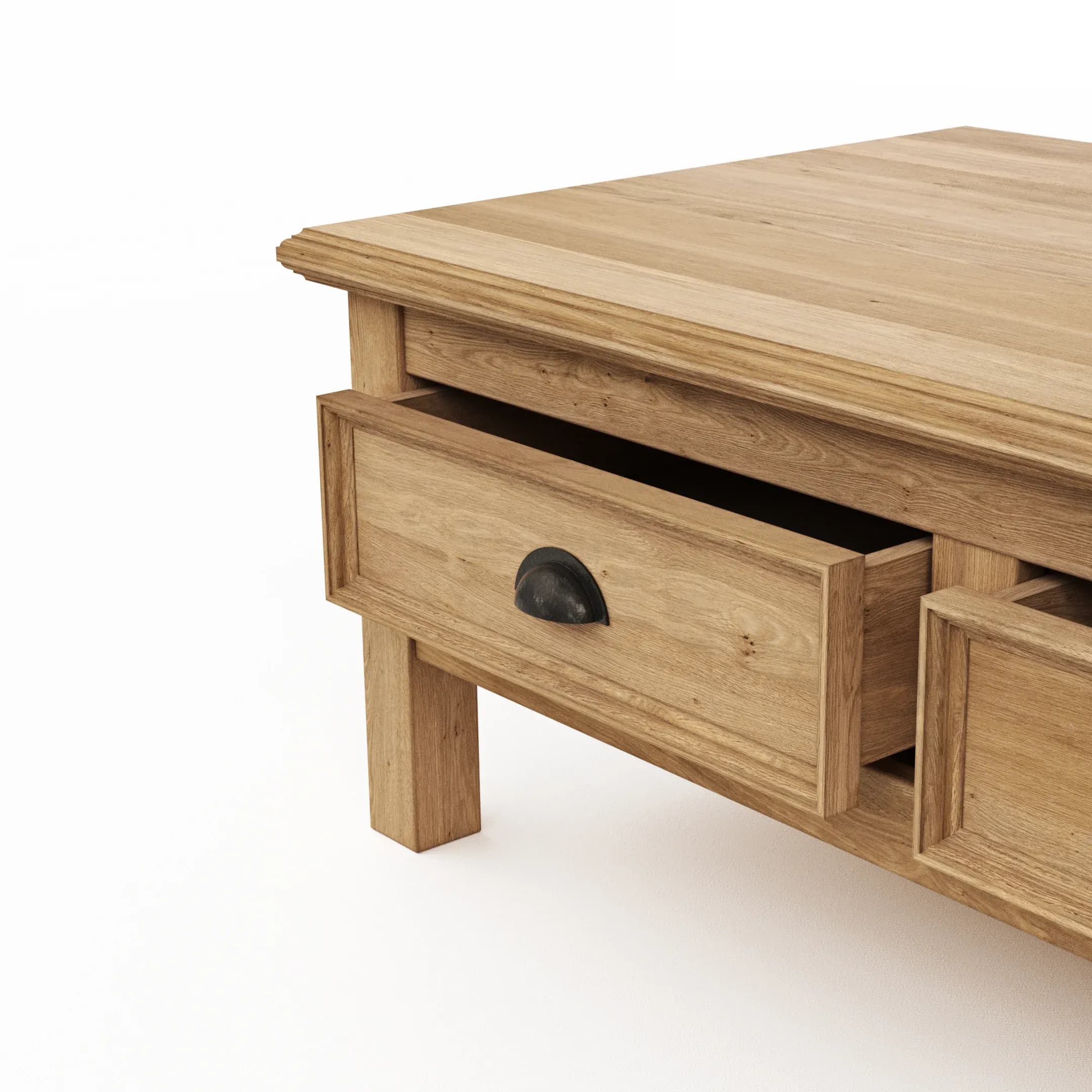 Couchtisch Louisiana - LBH ca. 120x70x45 cm, Wildeiche teilmassiv, geölt