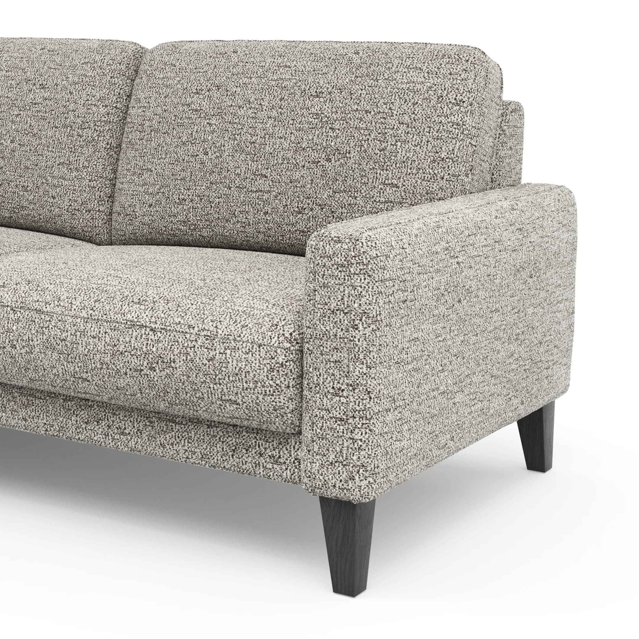 Ecksofa Matero - Longchair mit 2,5-Sitzer rechts, Stoff, Graubeige