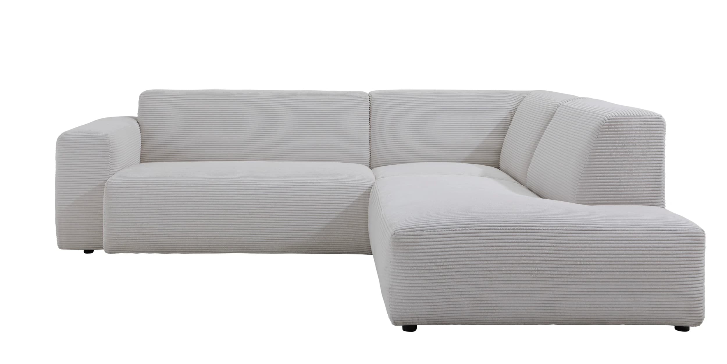 Ecksofa Elementos - 1,5-Sitzer links mit Ecke rechts, Stoff, Weiß
