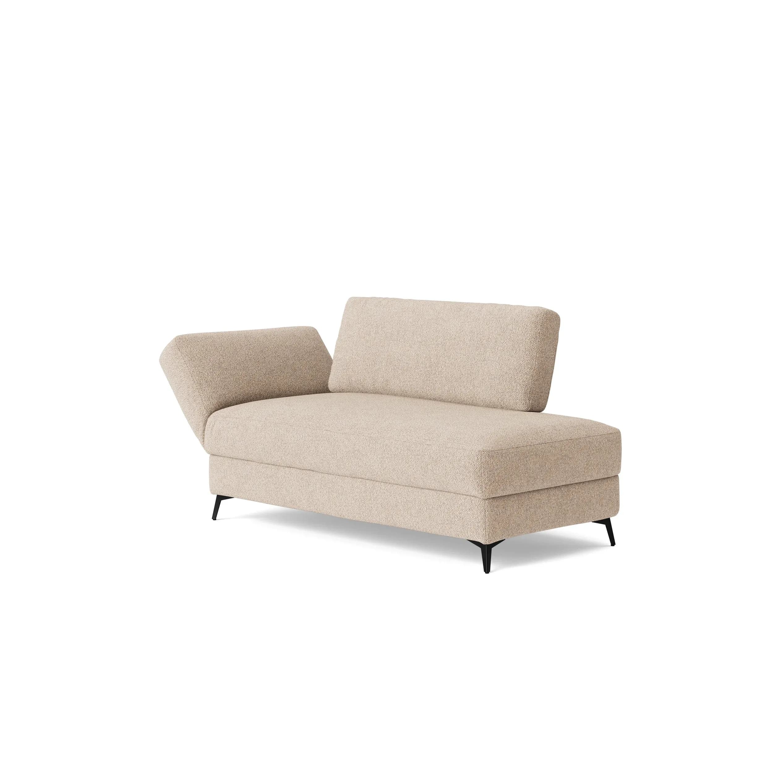 Schlafsofa Beluso - Ausrichtung links inkl. Schlaffunktion und Bettkasten, Stoff, Graubeige