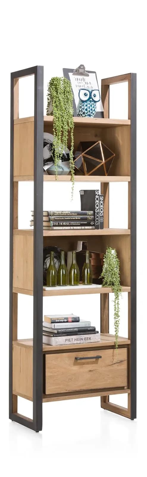 Metalo, Bücherregal 65 cm - 1-Lade + 5-Nischen