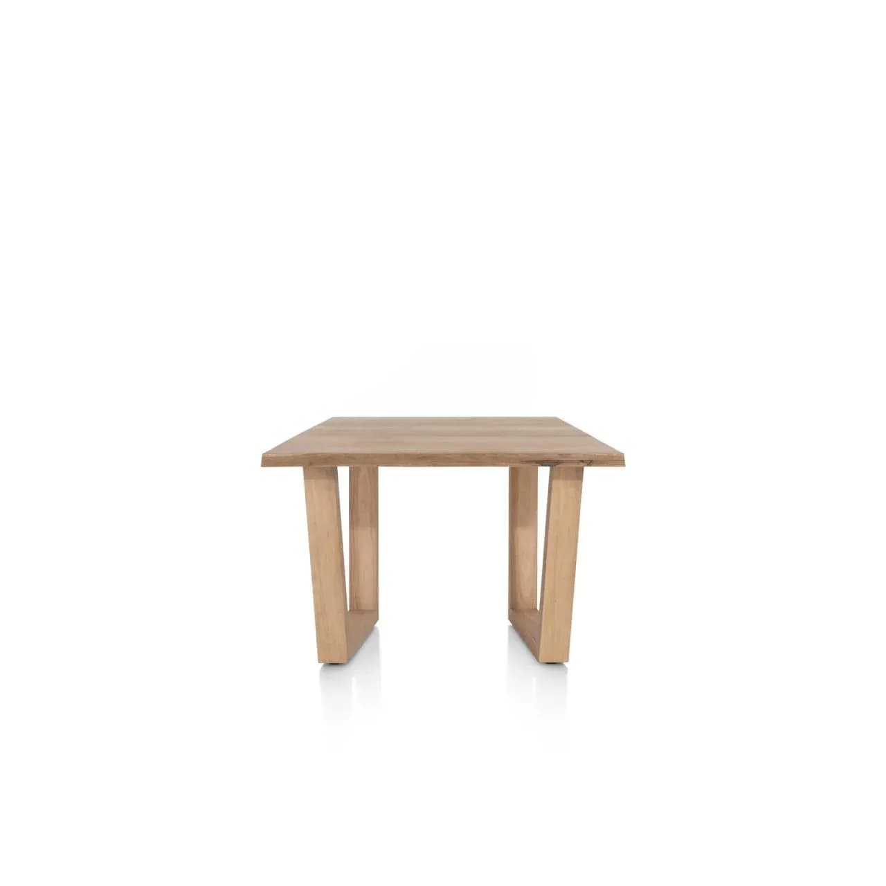 Nyborg, Tisch 150 x 100 cm - Tischplatte mit natürliche Baumkante - V-Fuß Holz