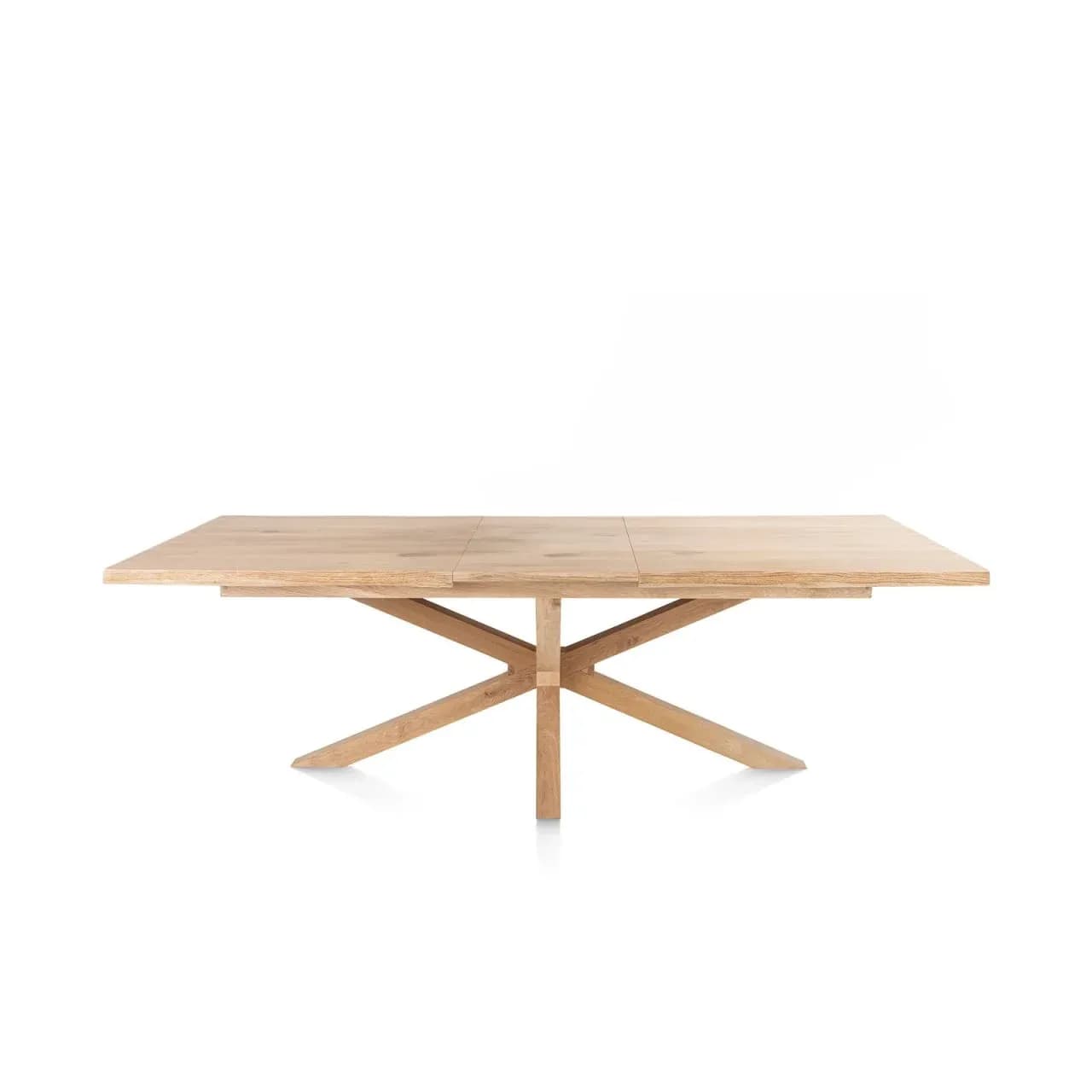 Nyborg, Ausziehtisch 190 (+ 50) x 100 cm - Tischplatte mit natürliche Baumkante - Mittelfuß Holz