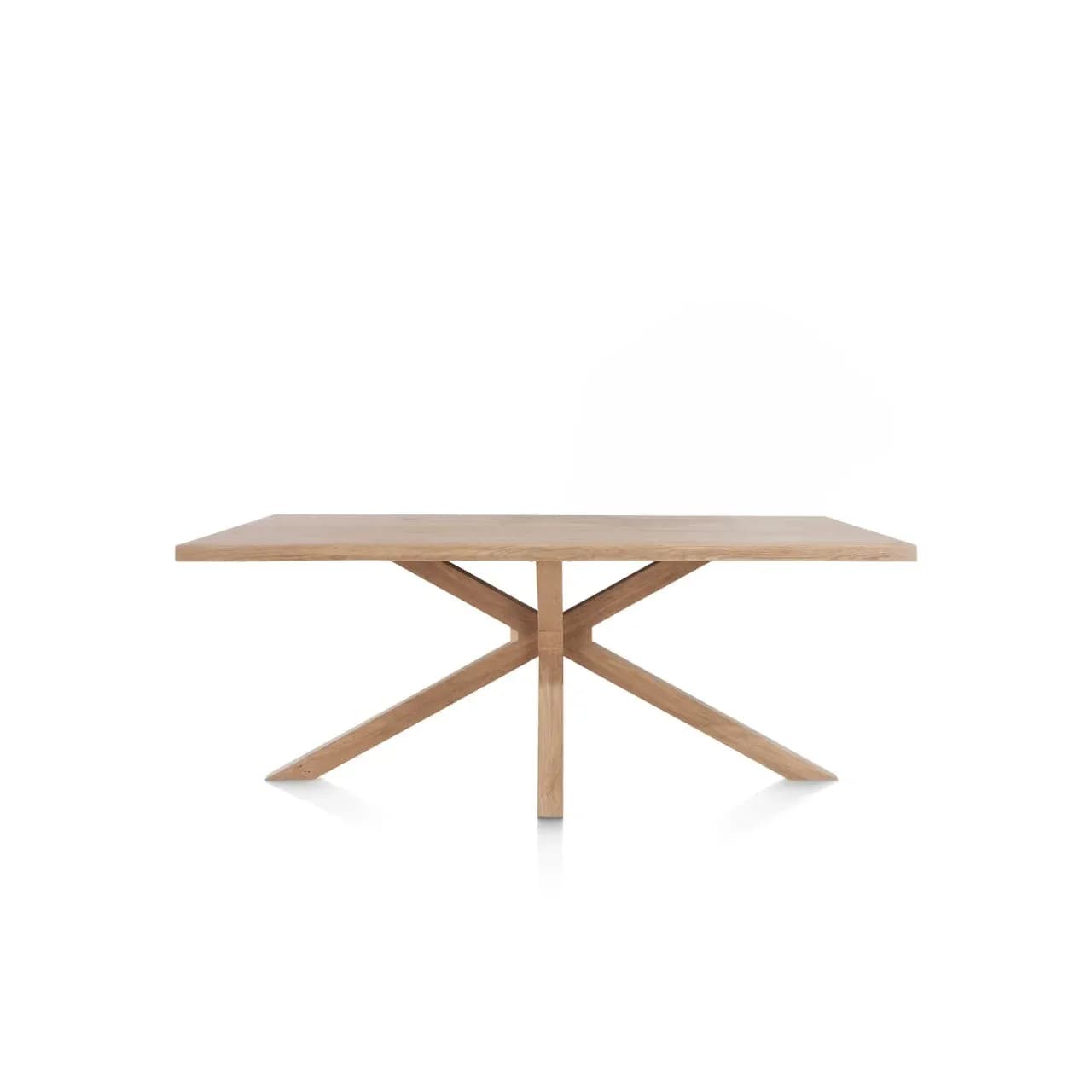 Nyborg, Tisch 200 x 100 cm - Tischplatte mit natürliche Baumkante - Mittelfuß Holz