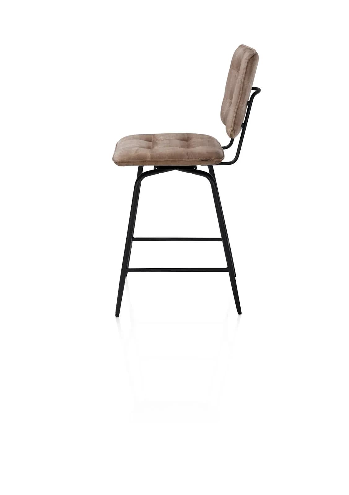 Manou, Barstuhl hoch - off black - Stoff Karese