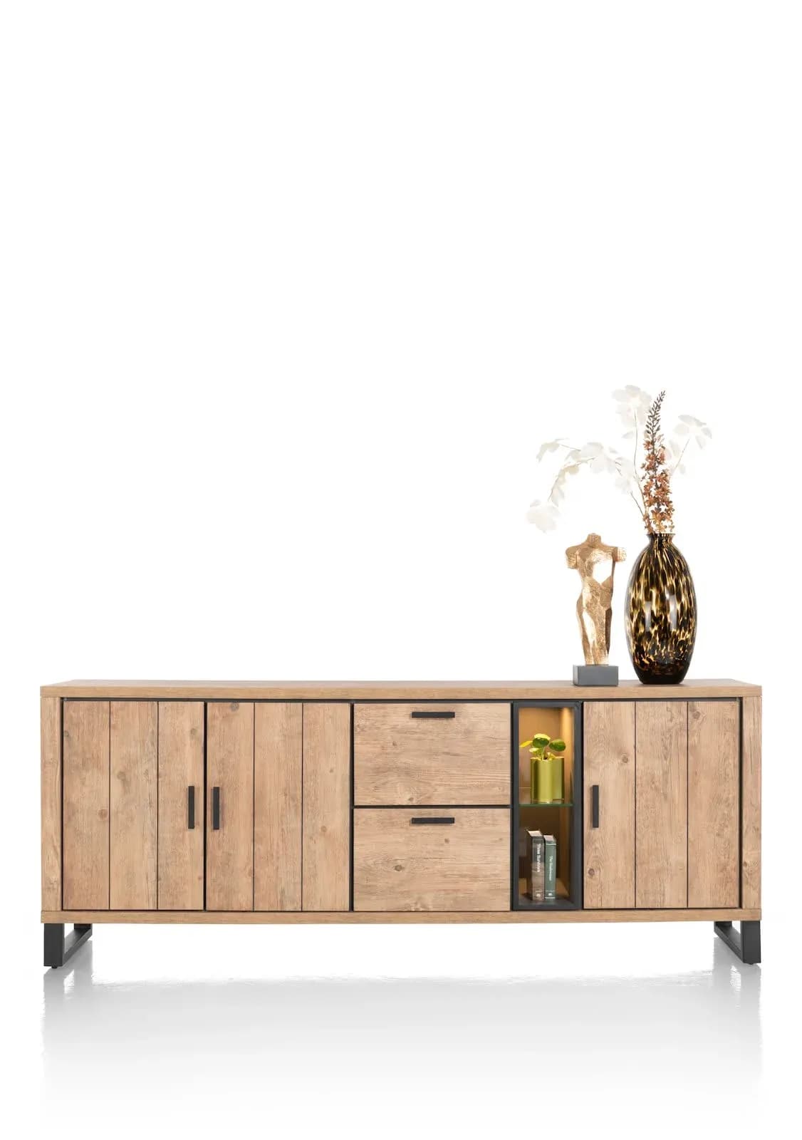 Pavarotti, Sideboard 230 cm - 3-Türen + 2-Laden + 2-Nischen (+ LED)
