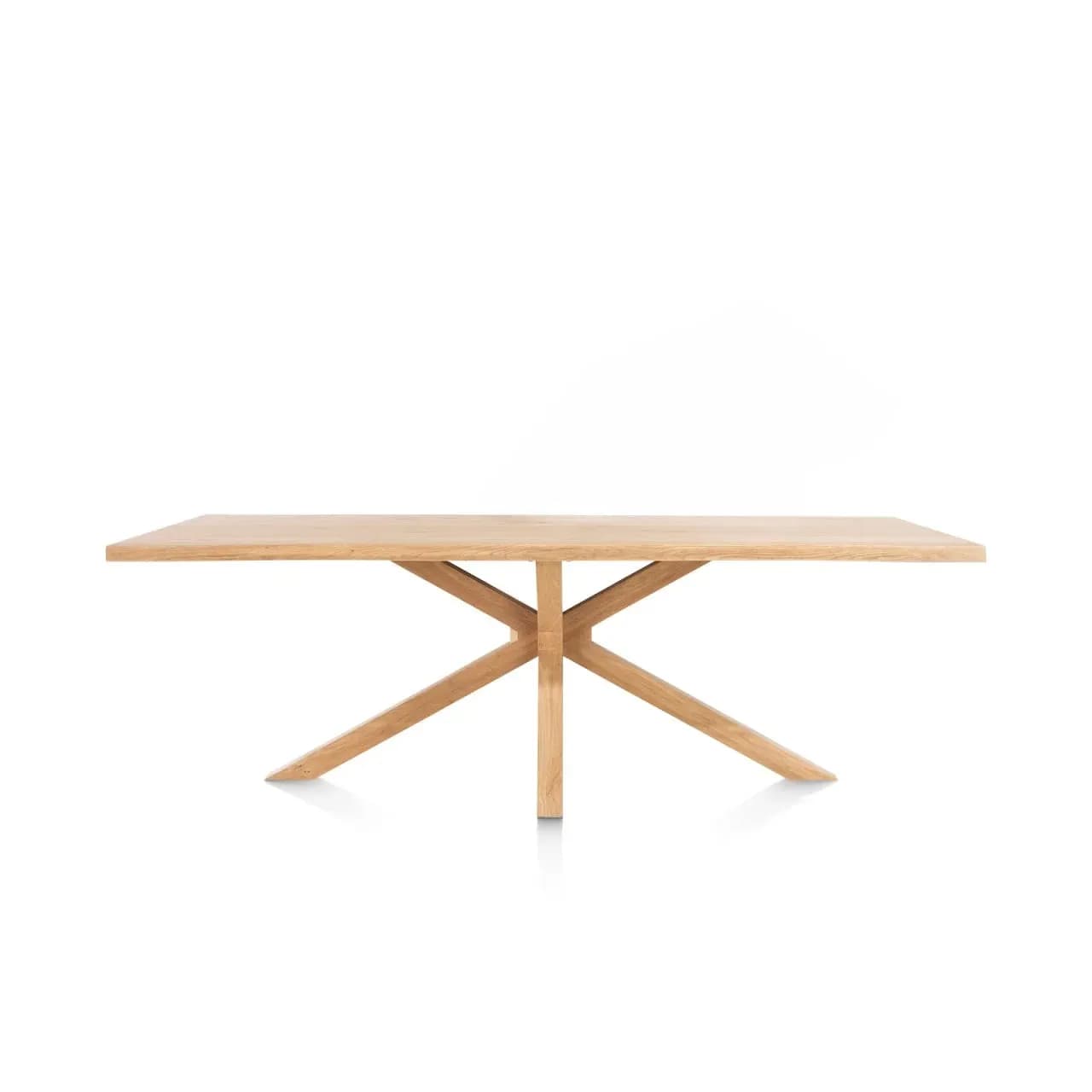 Nyborg, Tisch 230 x 100 cm - Tischplatte mit natürliche Baumkante - Mittelfuß Holz