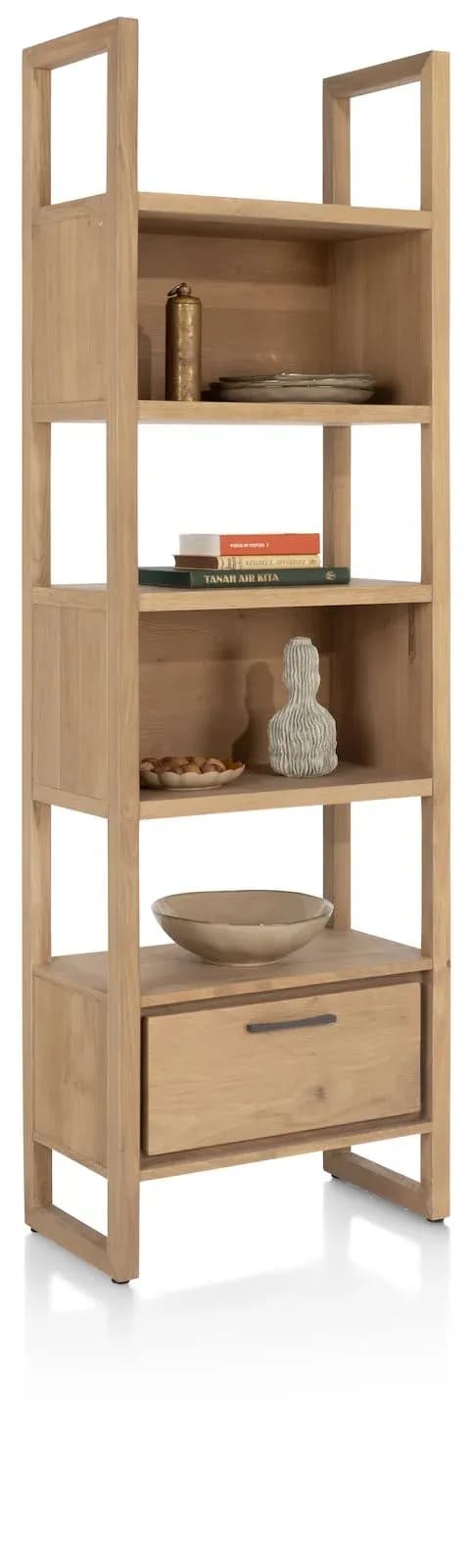 Nystead, Bücherregal 65 cm. - 1-Lade + 5-Nischen