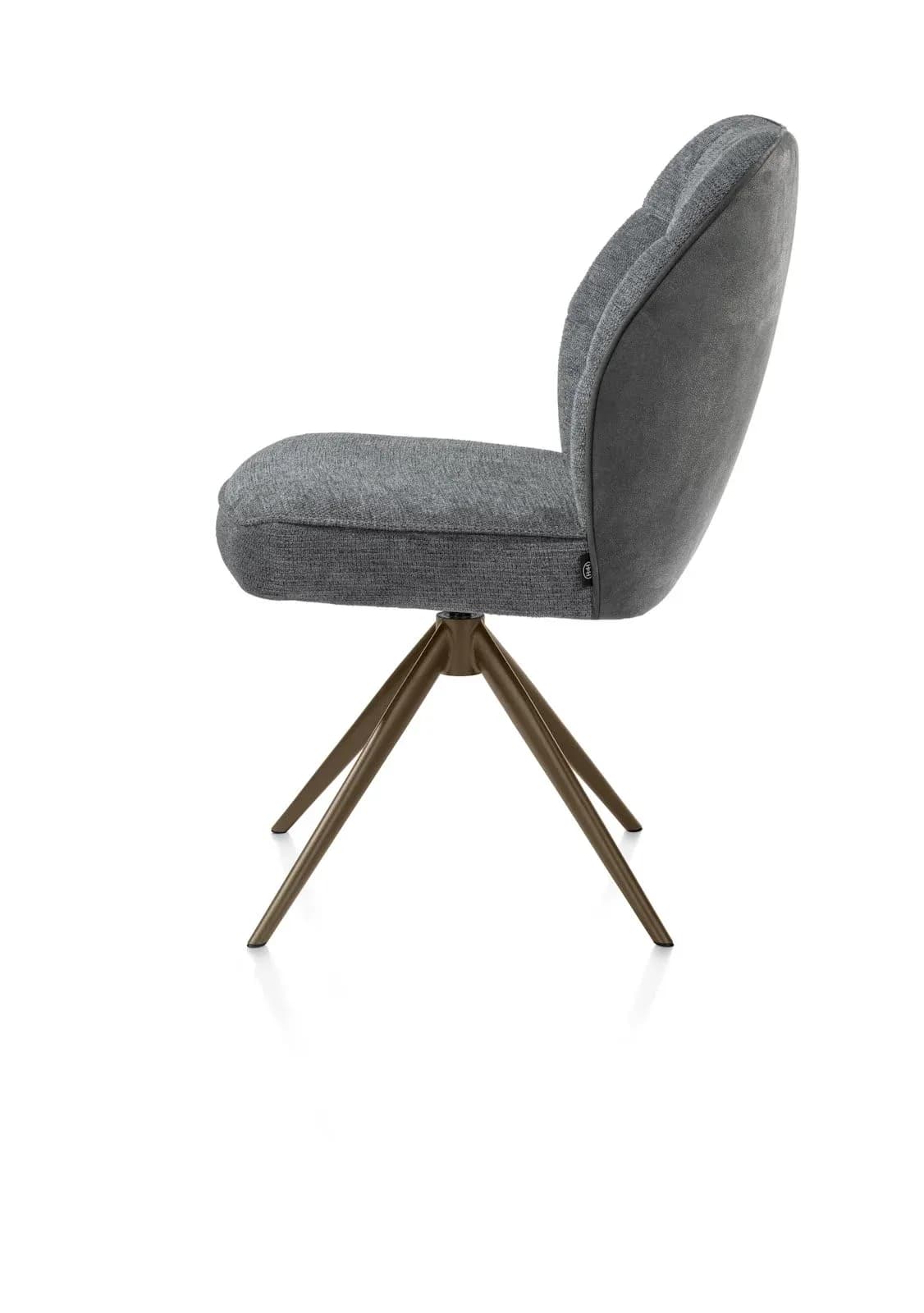 Bell, Stuhl - Gestell Steelbrown - drehbar - Kippfunktion - Taschenfederkern - Kombi Calabria/Vada