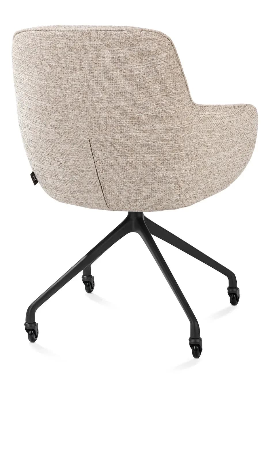 Mateo, Armlehnstuhl - Rollen - rough off black - bellini
