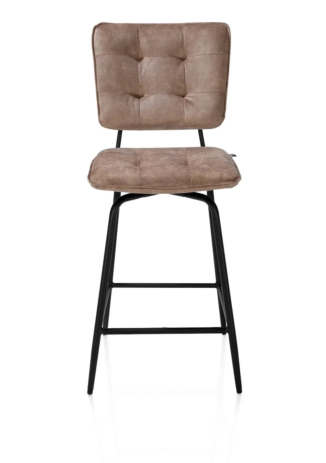 Manou, Barstuhl hoch - off black - Stoff Karese