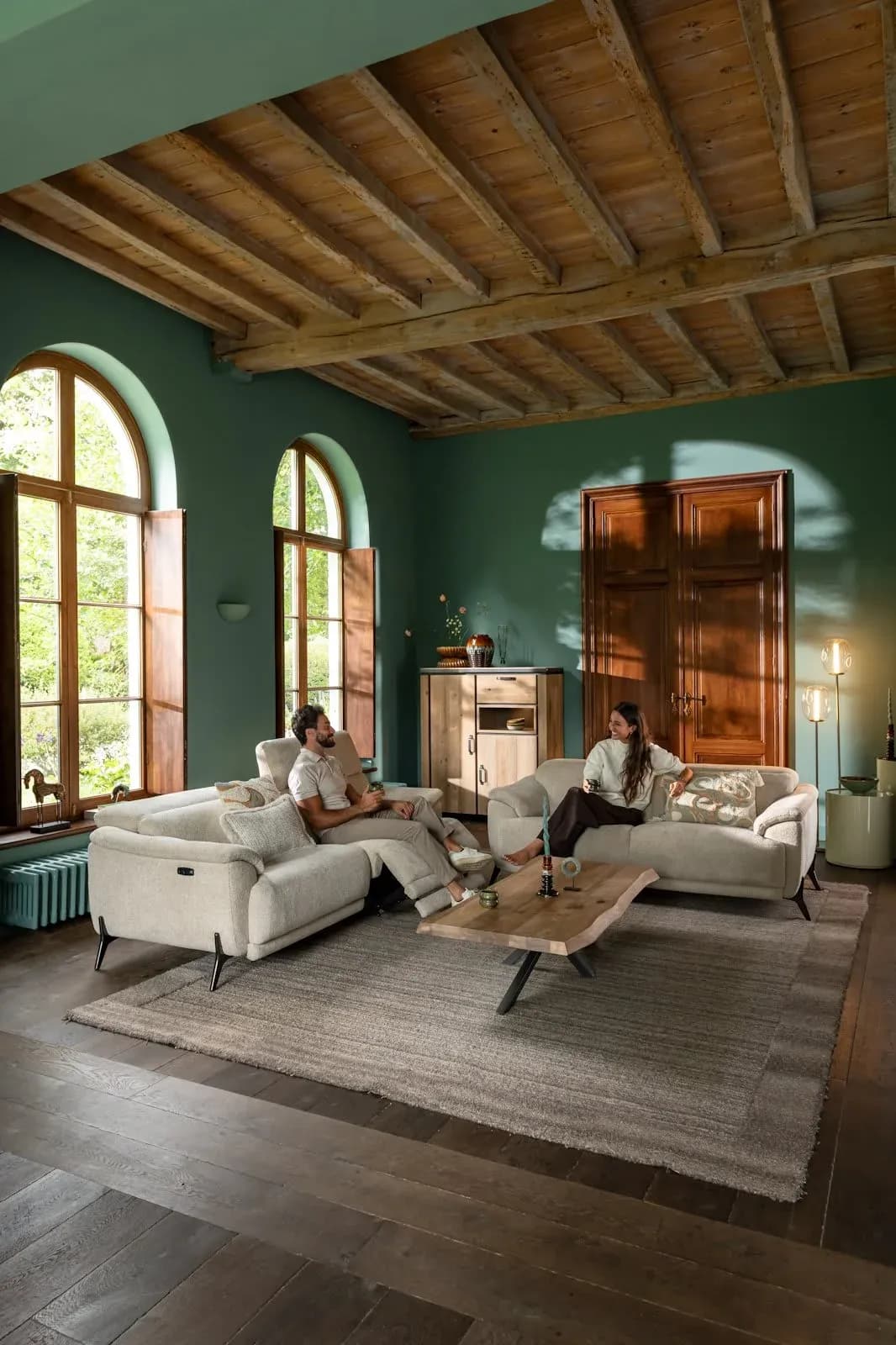 Farmland, Highboard 125 cm - 2-Türen + 1-Lade + 1-Nische (+ LED)