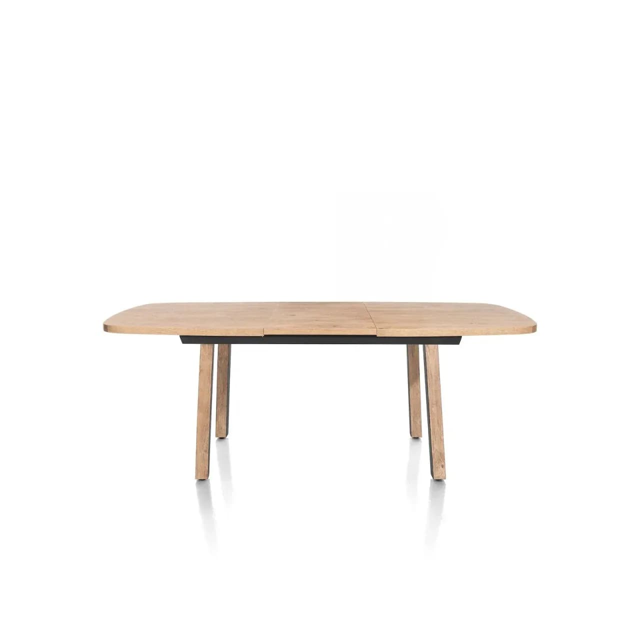 Pavarotti, Ausziehtisch 160 (+ 50) x 110 cm - 4 Beine - Metall mit Holzeinlage