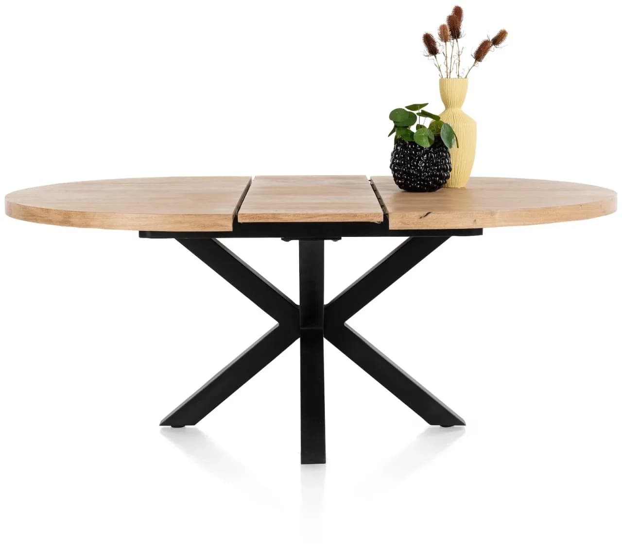 Metalox, Ausziehtisch rund 150 (+ 40) x 130 cm