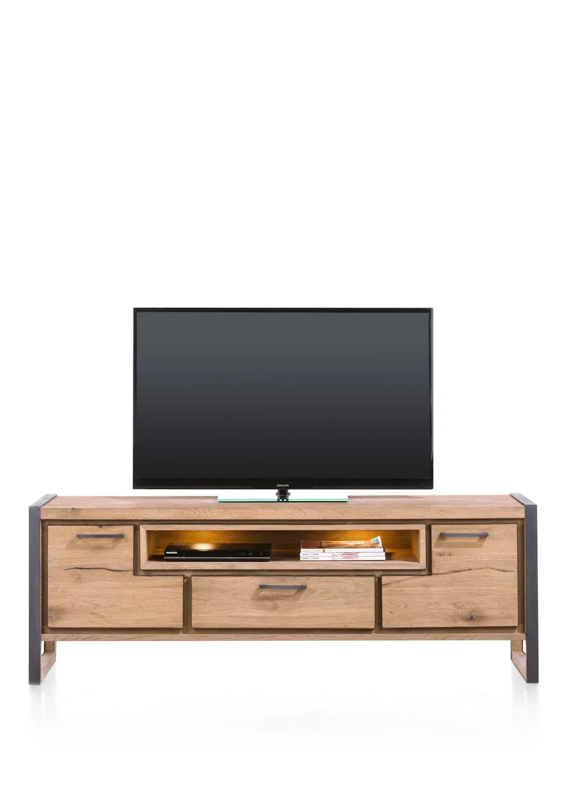 Metalo, Lowboard 170 cm - 2-Türen + 1-Lade + 1-Nische (+ LED)