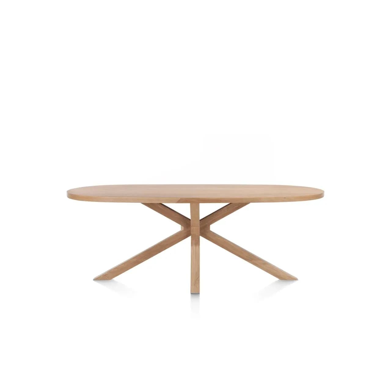 Nyborg, Tisch 210 x 110 cm - oval - Mittelfuß Holz