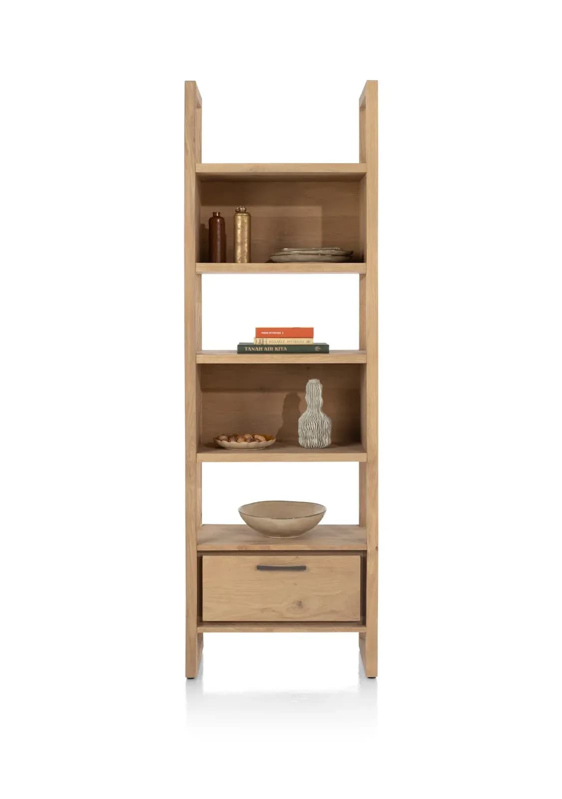 Nystead, Bücherregal 65 cm. - 1-Lade + 5-Nischen