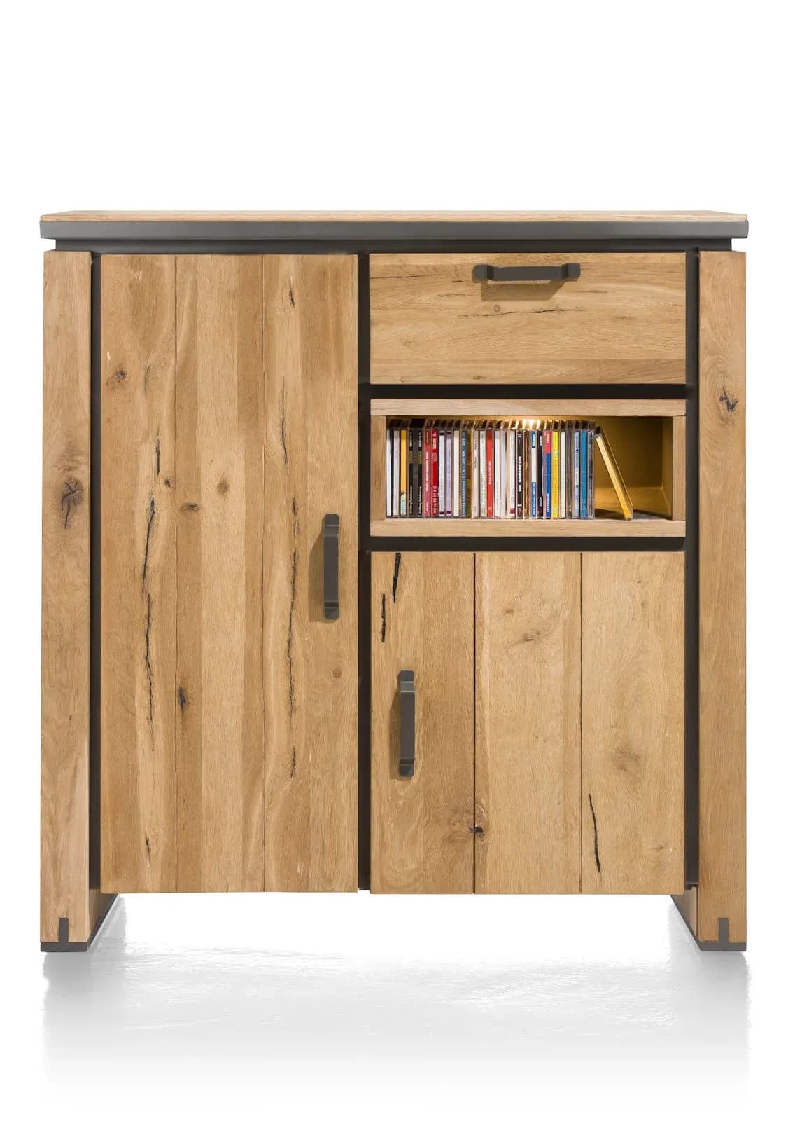 Farmland, Highboard 125 cm - 2-Türen + 1-Lade + 1-Nische (+ LED)