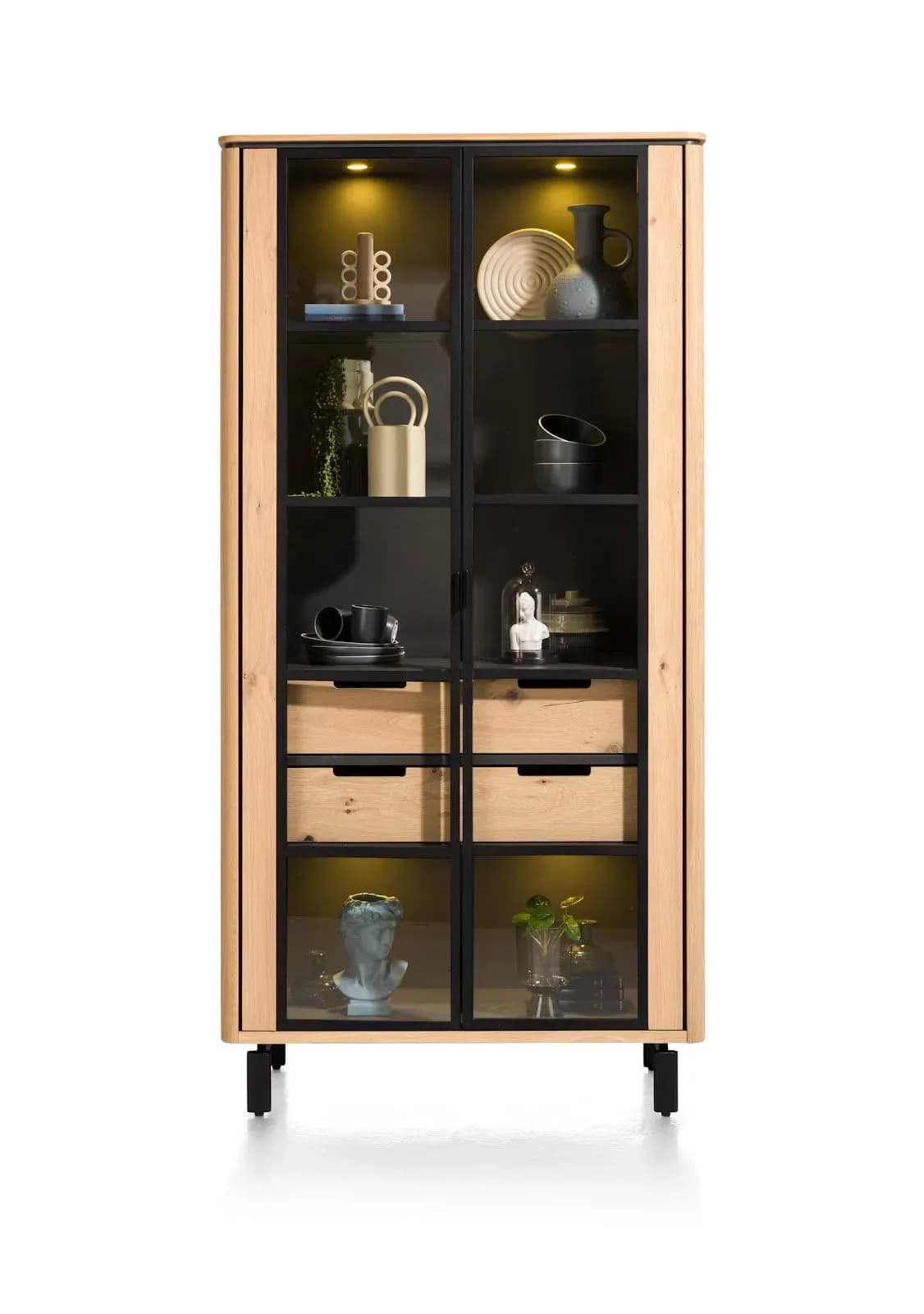 Livada, Vitrine 100 cm - 2-Glastüren + 2-Laden