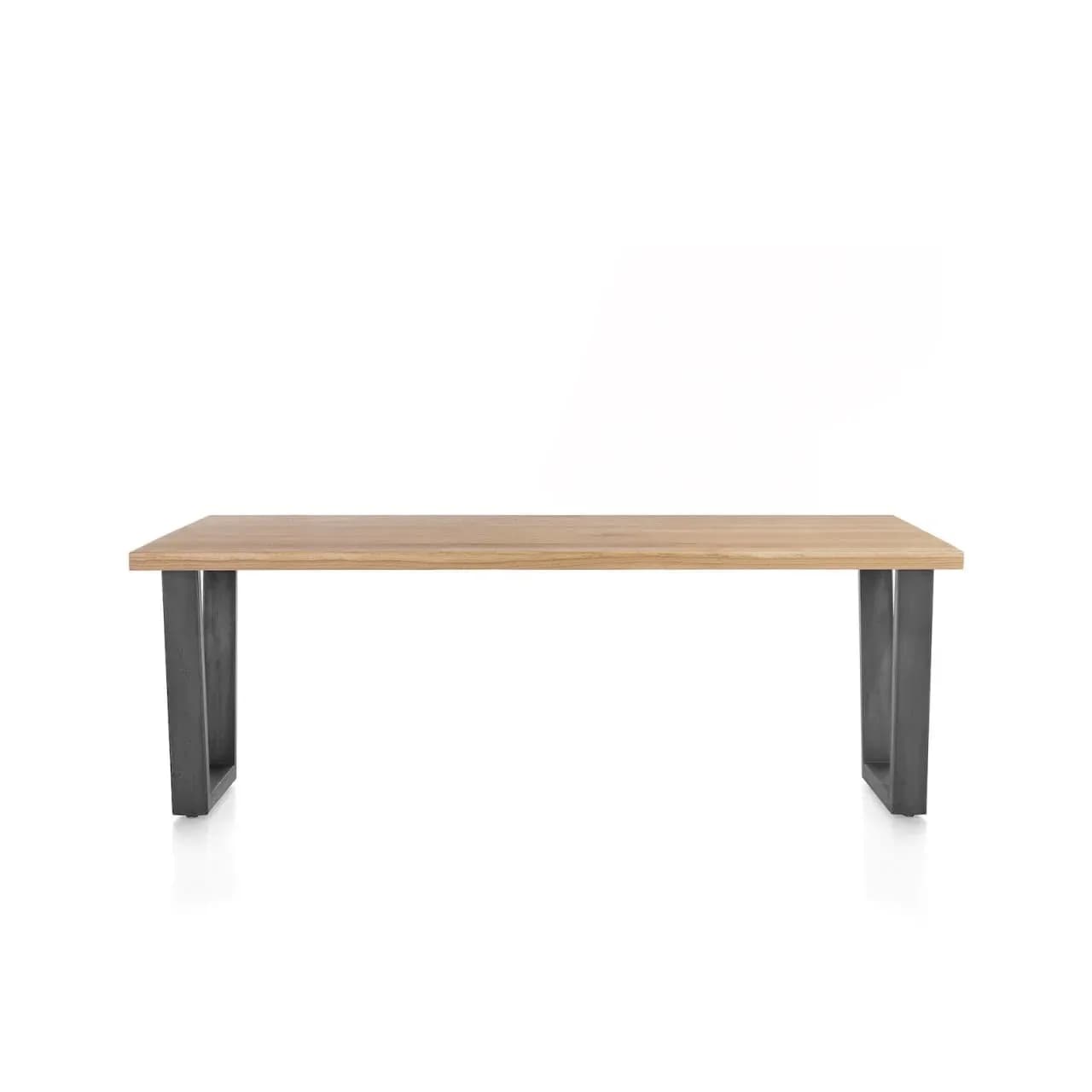 Nyborg, Tisch 200 x 100 cm - rechteckige Tischplatte - V-Fuß Metall
