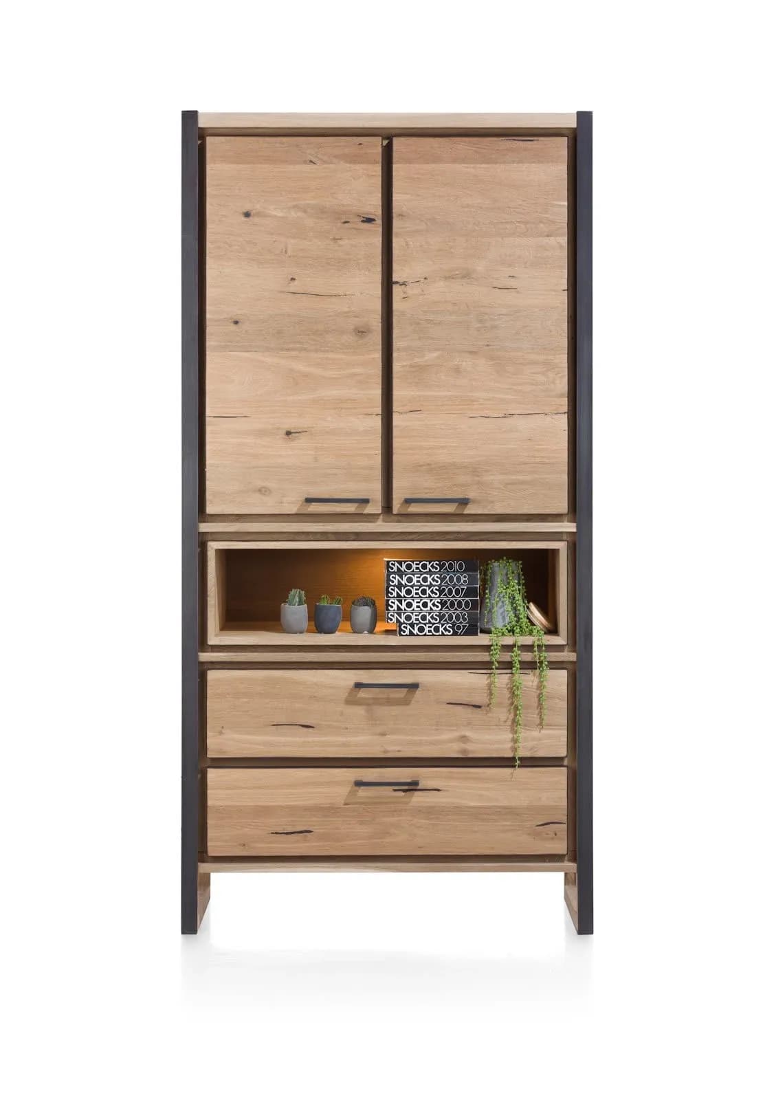Metalo, Schrank 2-Türen + 2-Laden + 1-Nischen (+ LED)