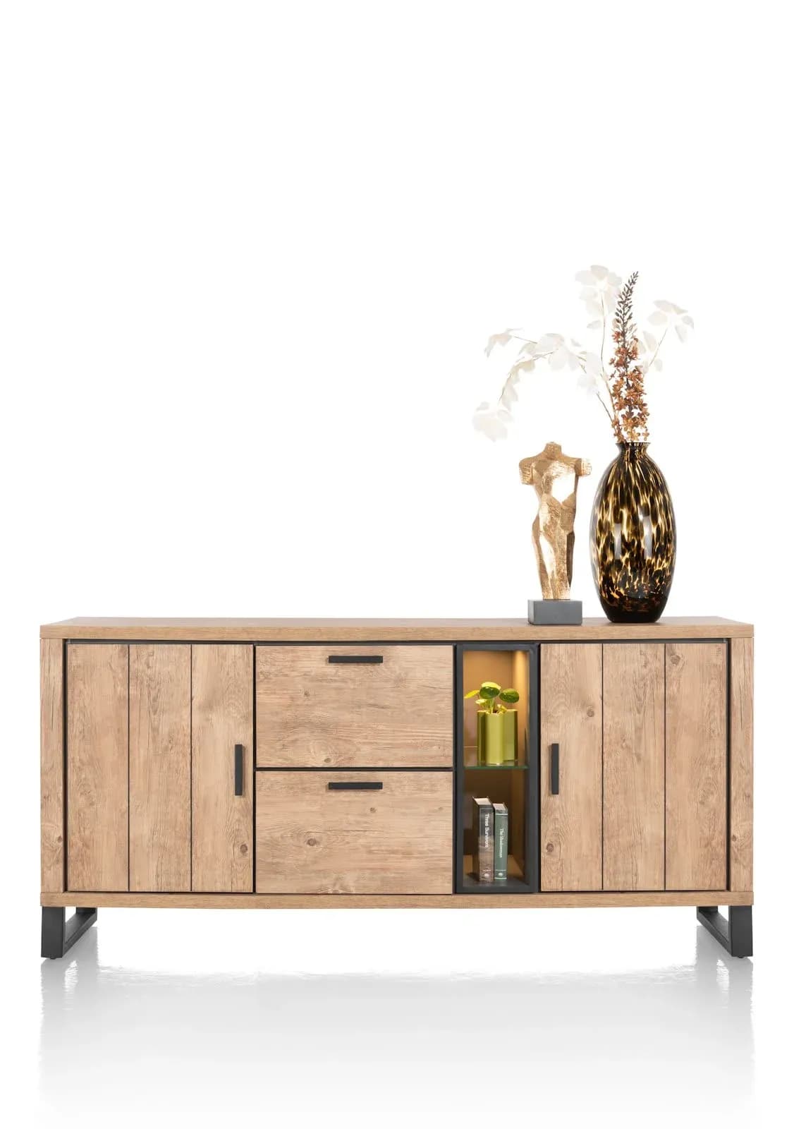 Pavarotti, Sideboard 190 cm - 2-Türen + 2-Laden + 2-Nischen (+ LED)