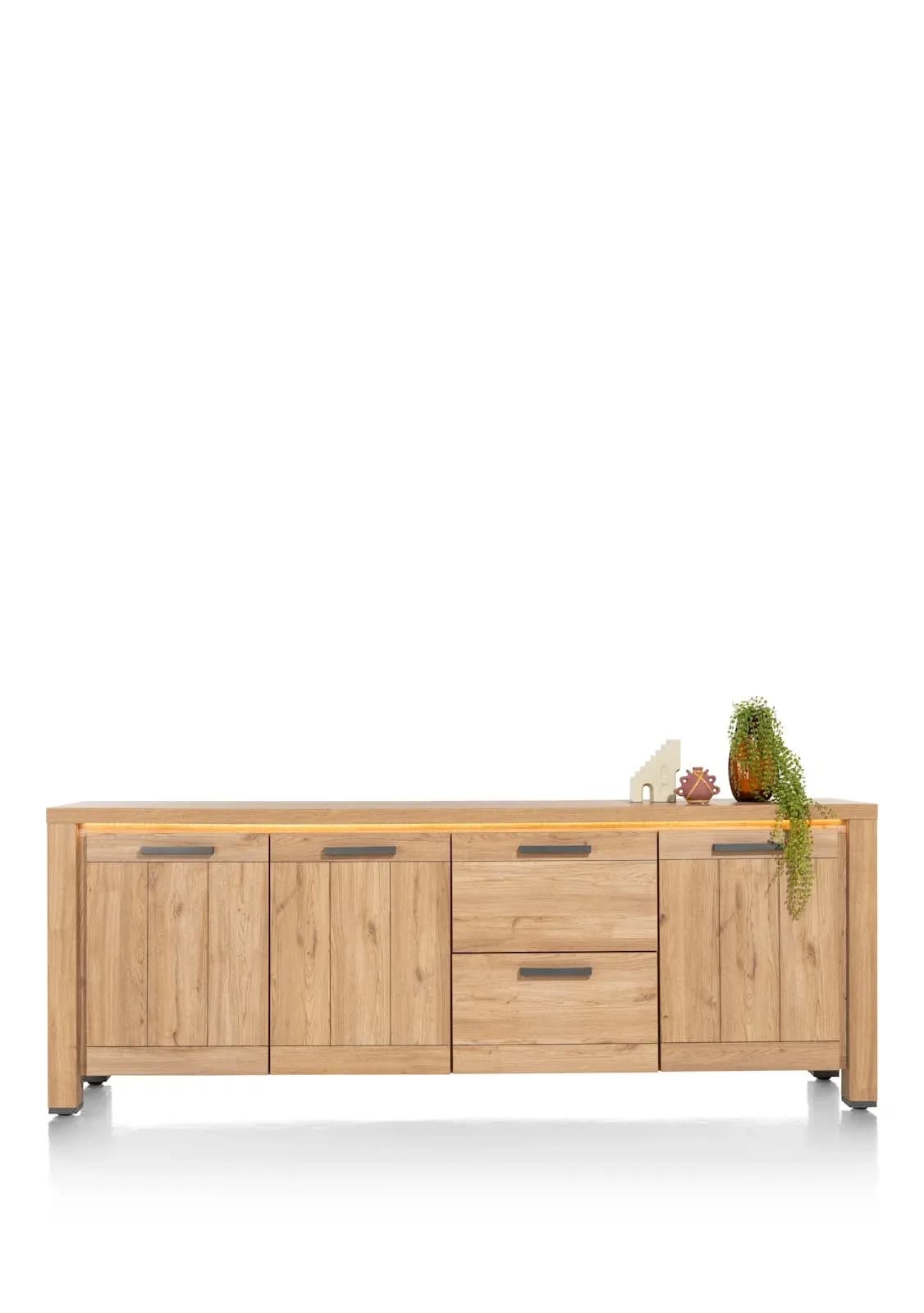 Delmonte, Sideboard 230 cm - 3-Türen + 2-Laden (dimmbare LED-Beleuchtung)