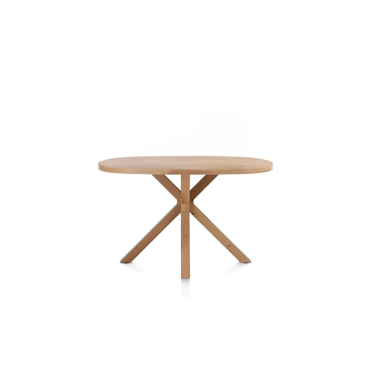 Nyborg, Tresentisch 150 x 110 cm - oval - Mittelfuß Holz (Höhe: 92 cm)