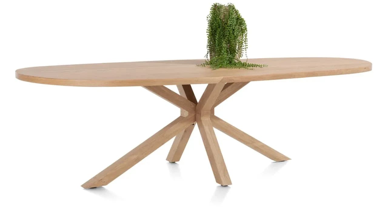 Nyborg, Tisch 240 x 110 cm - oval - Mittelfuß Holz