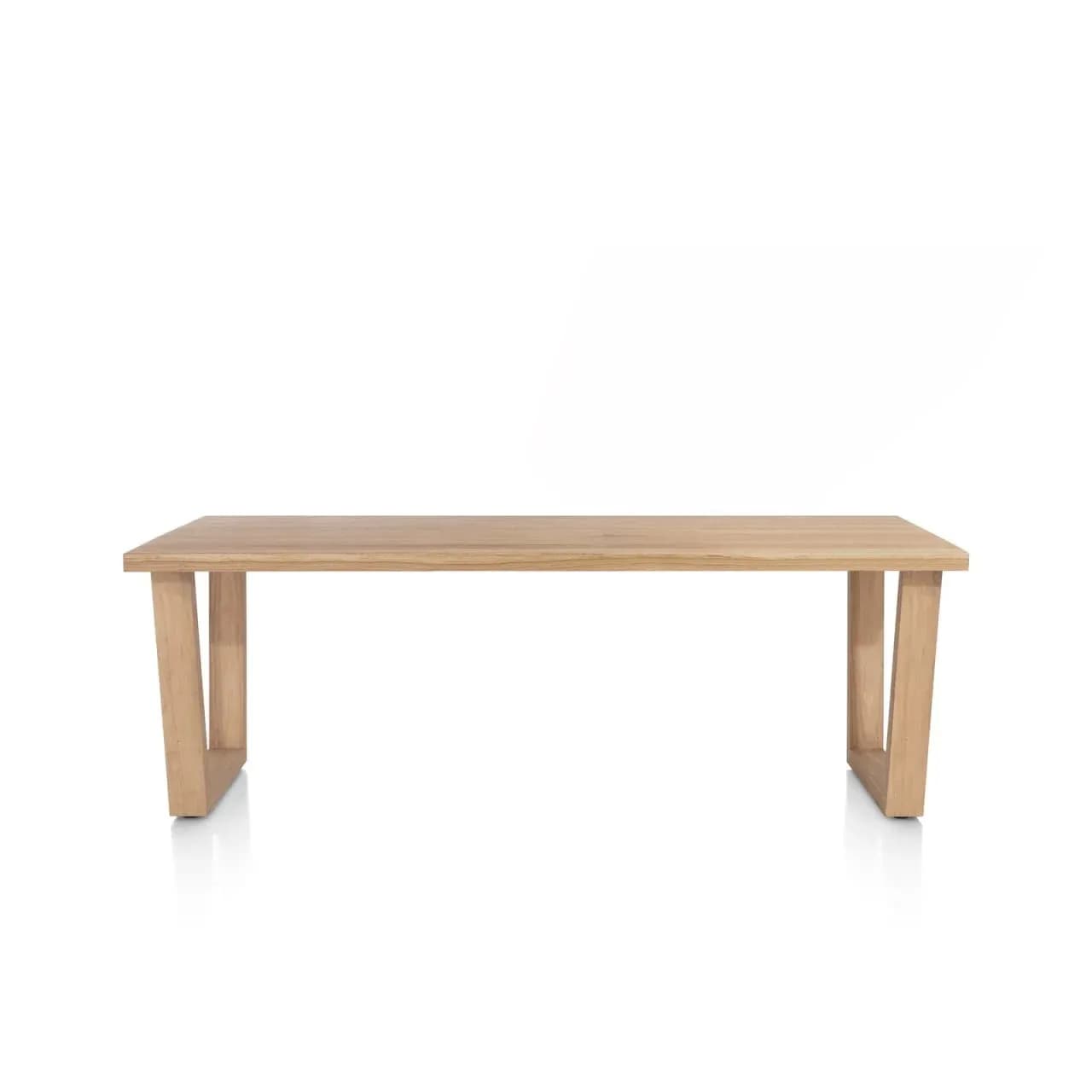 Nyborg, Tisch 200 x 100 cm - rechteckige Tischplatte - V-Fuß Holz