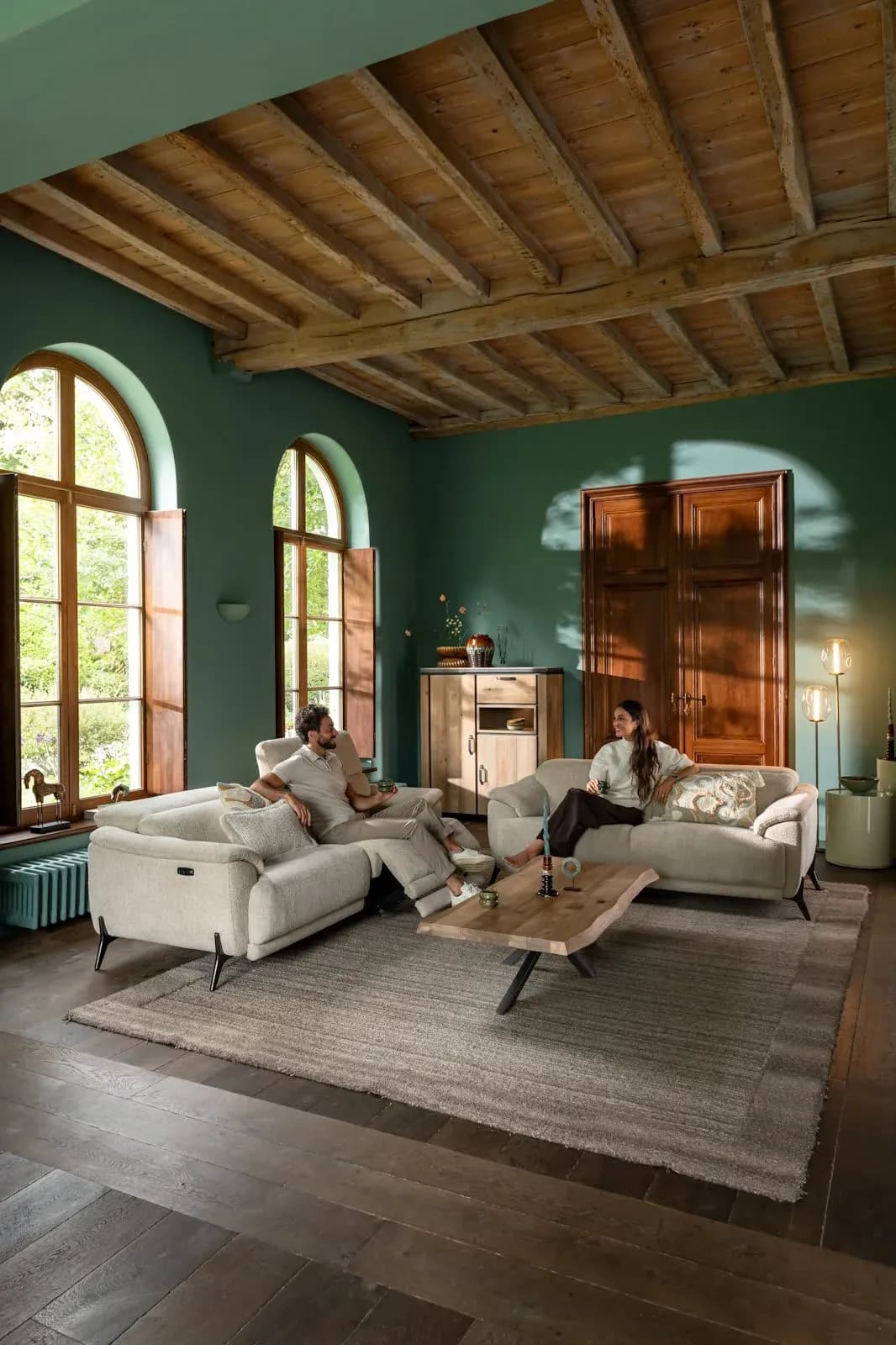 Farmland, Highboard 125 cm - 2-Türen + 1-Lade + 1-Nische (+ LED)